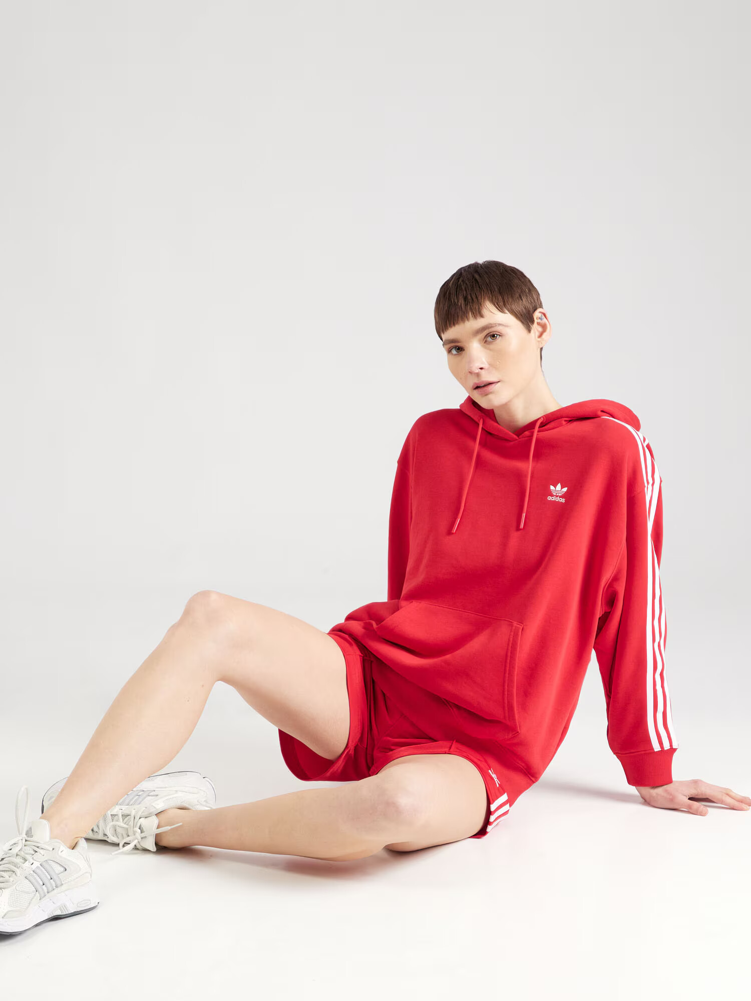 ADIDAS ORIGINALS Bluză de molton roșu deschis / alb - Pled.ro