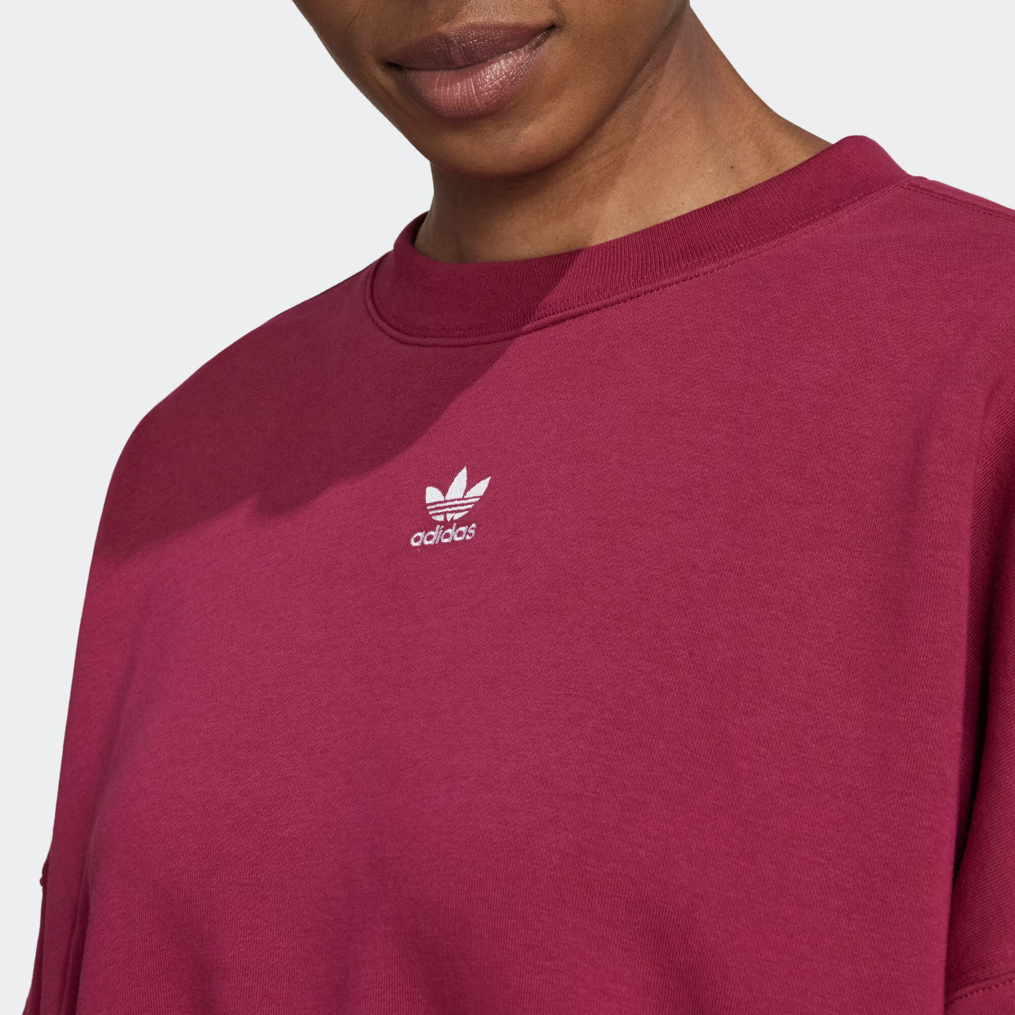 ADIDAS ORIGINALS Bluză de molton 'Adicolor Essentials Fleece' roşu închis / alb - Pled.ro