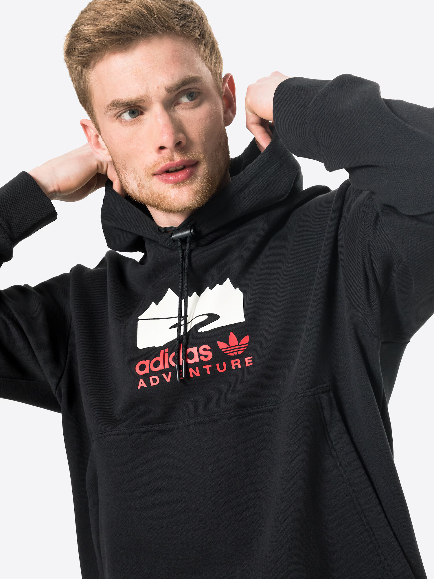 ADIDAS ORIGINALS Bluză de molton roșu rodie / negru / alb - Pled.ro