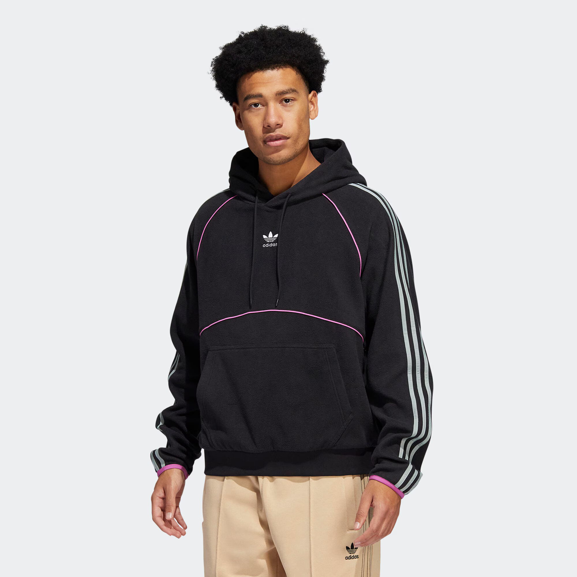 ADIDAS ORIGINALS Bluză de molton 'Polar Fleece' roz / negru / alb - Pled.ro