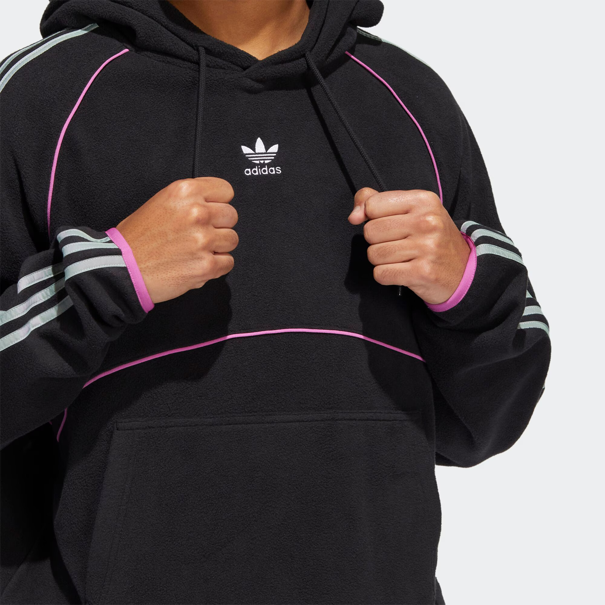 ADIDAS ORIGINALS Bluză de molton 'Polar Fleece' roz / negru / alb - Pled.ro