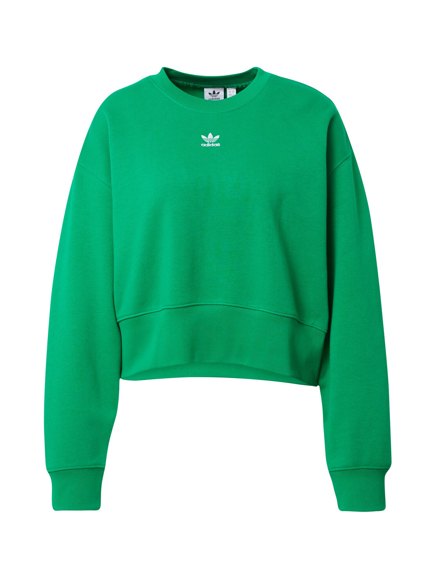 ADIDAS ORIGINALS Bluză de molton 'Adicolor Essentials Crew' verde iarbă / alb - Pled.ro