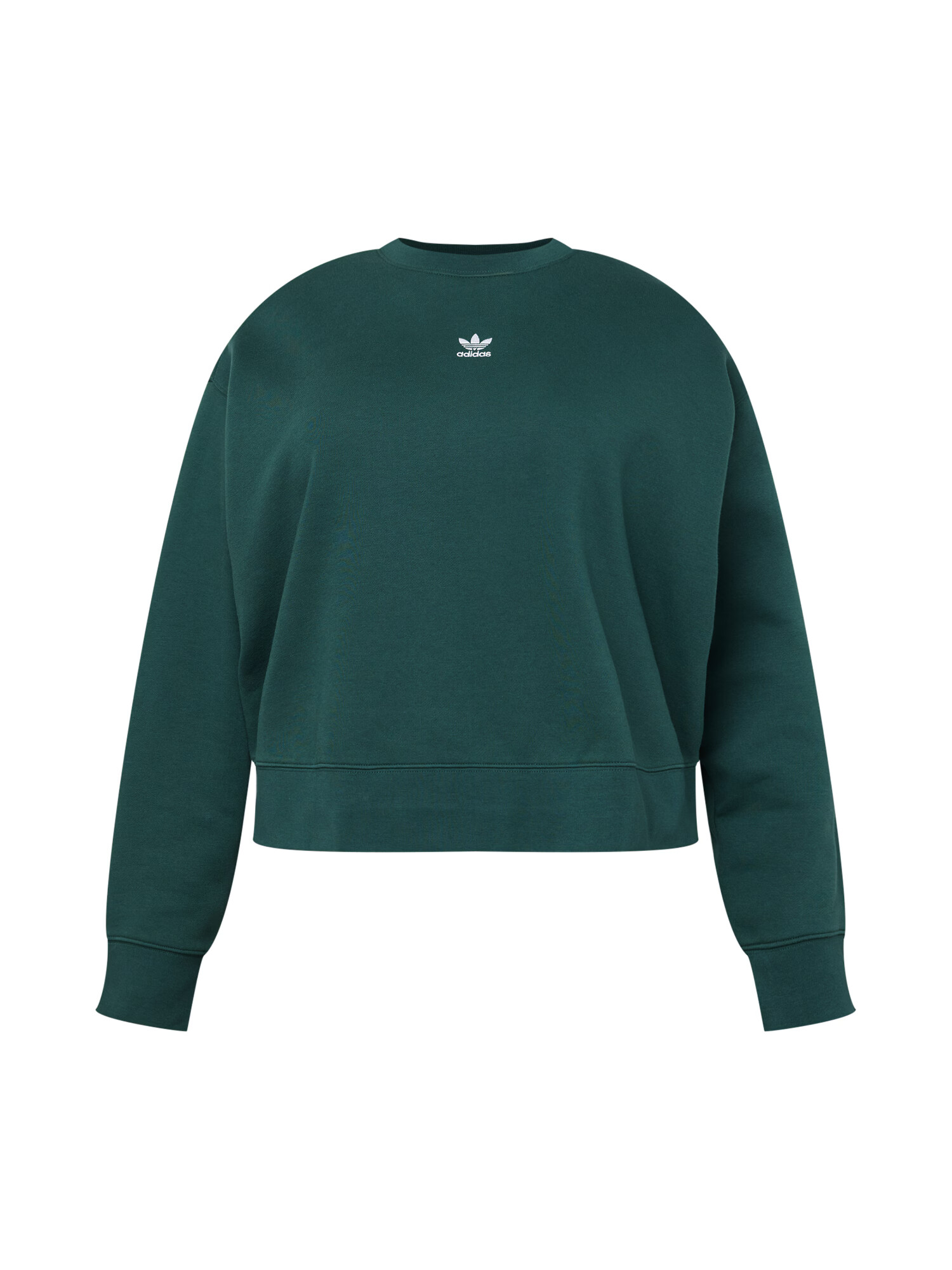 ADIDAS ORIGINALS Bluză de molton 'Adicolor Essentials Crew ' verde închis / alb - Pled.ro