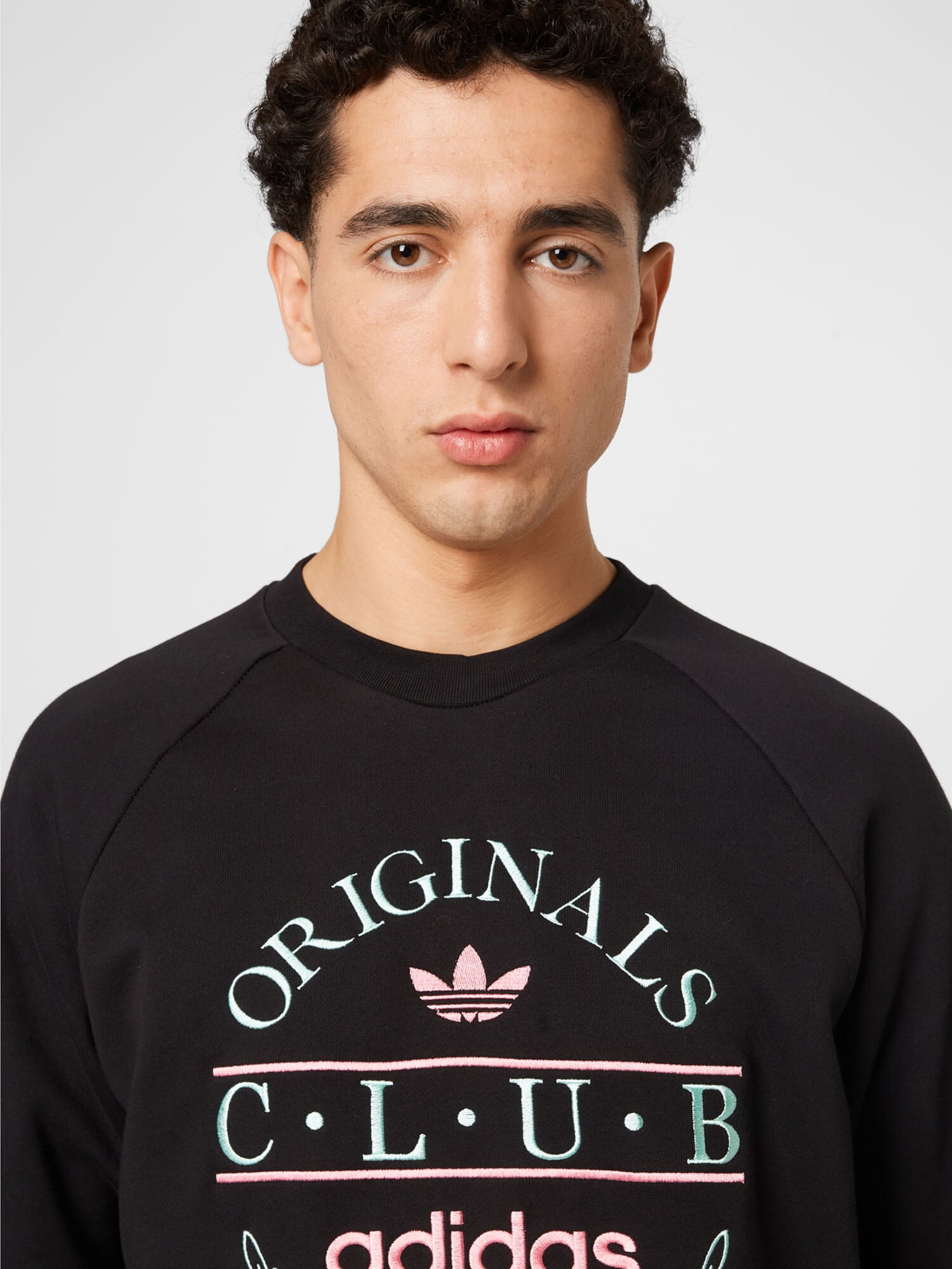 ADIDAS ORIGINALS Bluză de molton verde mentă / roz / negru - Pled.ro