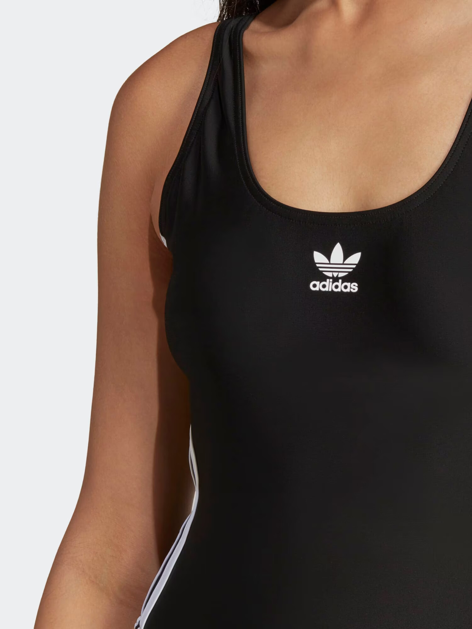 ADIDAS ORIGINALS Costum de baie întreg 'Adicolor 3-Stripes' negru / alb - Pled.ro