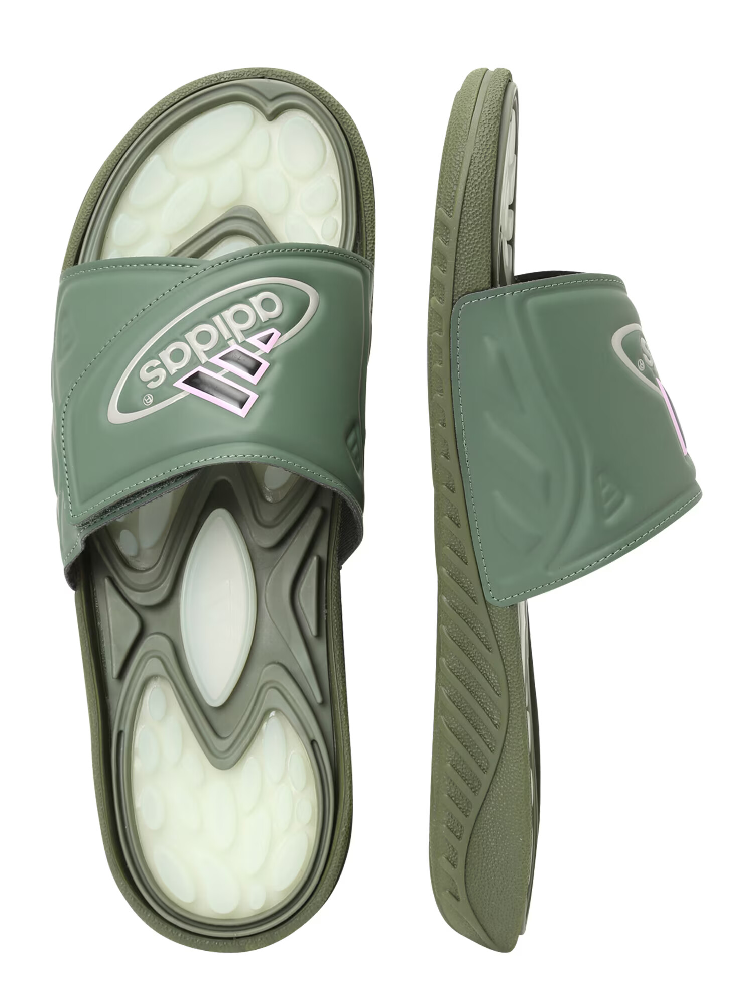 ADIDAS SPORTSWEAR Flip-flops 'Reptossage' gri / verde închis / roz - Pled.ro