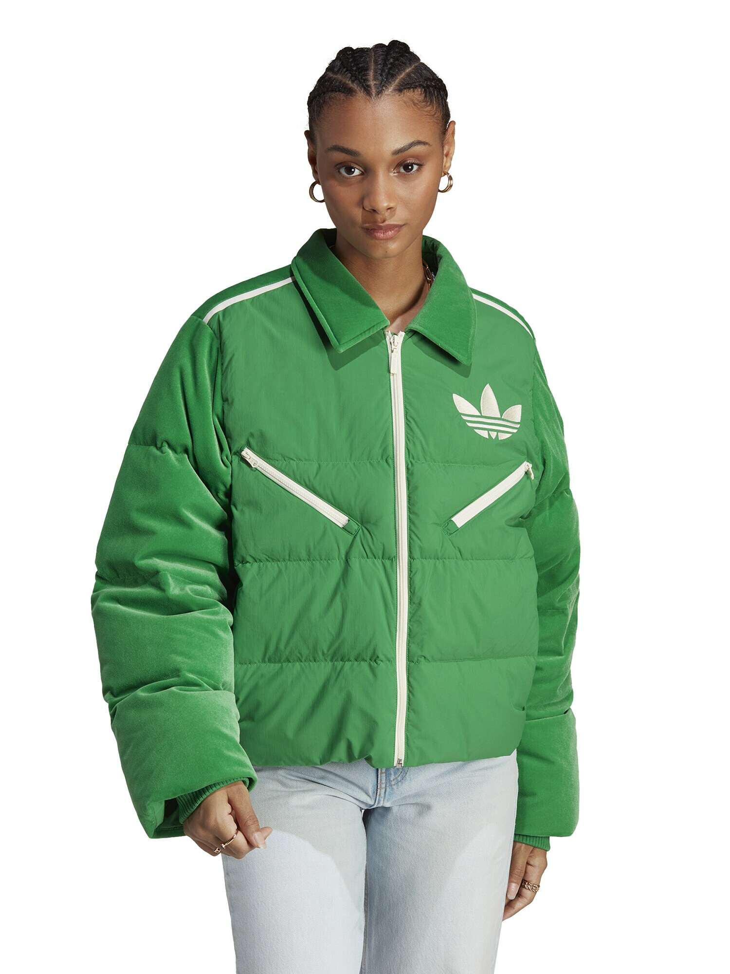 ADIDAS ORIGINALS Geacă de iarnă verde / alb - Pled.ro