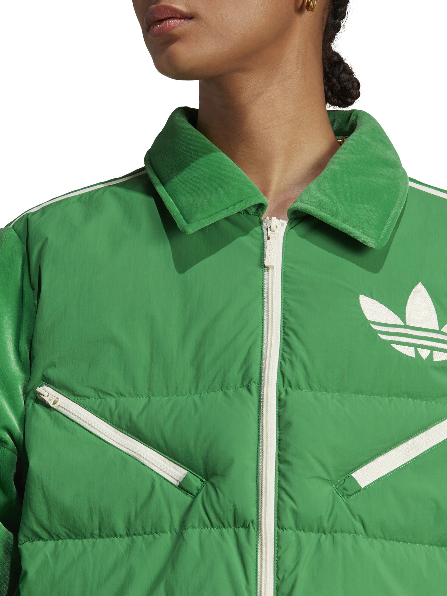 ADIDAS ORIGINALS Geacă de iarnă verde / alb - Pled.ro