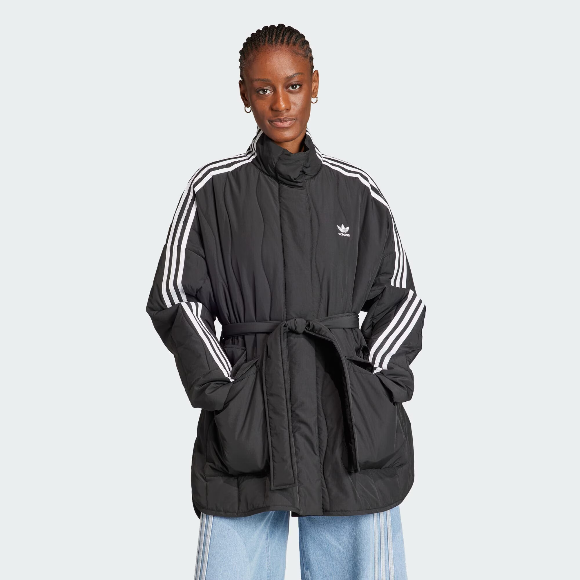 ADIDAS ORIGINALS Geacă de primăvară-toamnă 'Adilenium' negru / alb - Pled.ro