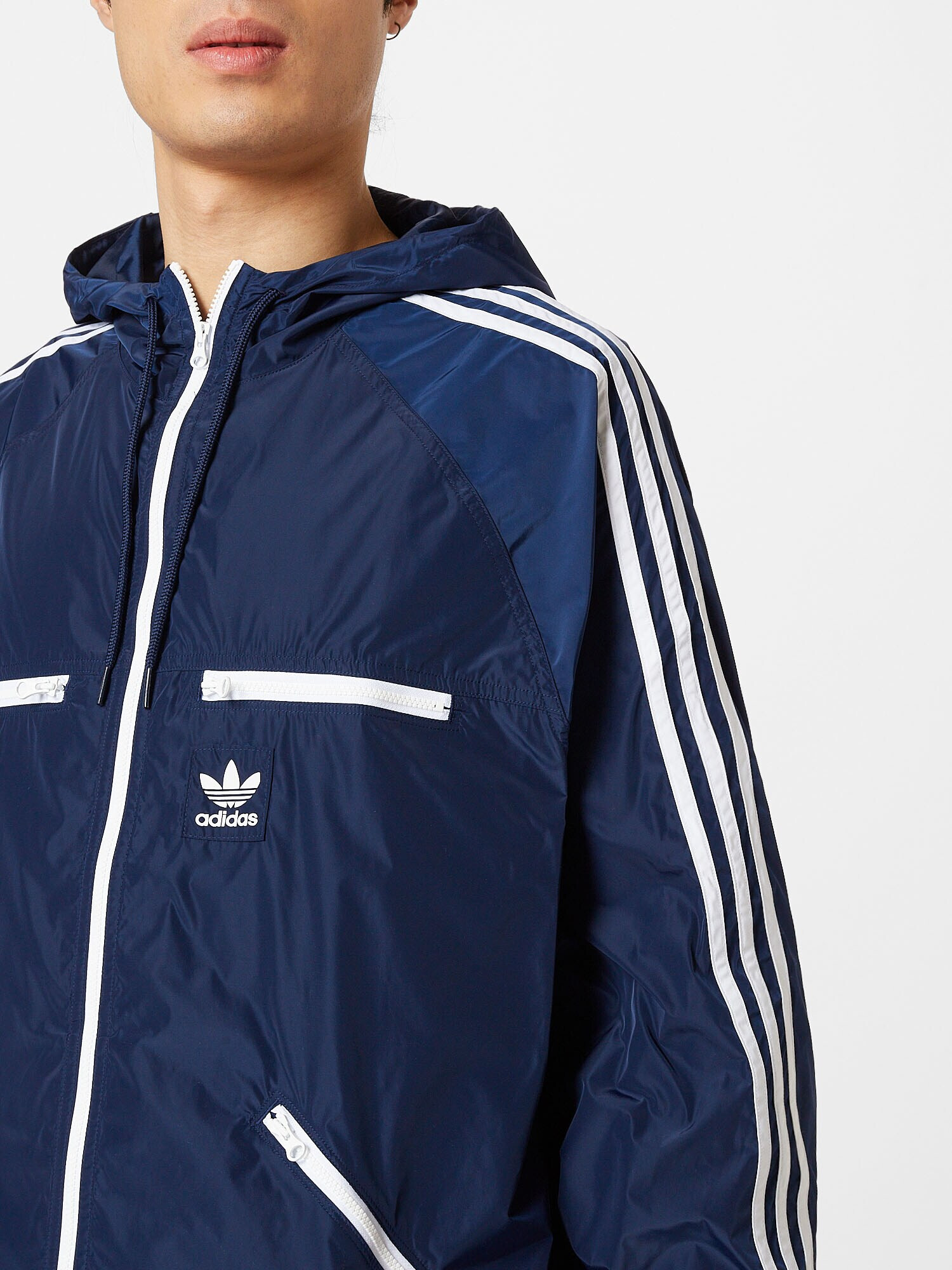 ADIDAS ORIGINALS Geacă de primăvară-toamnă bleumarin / alb - Pled.ro