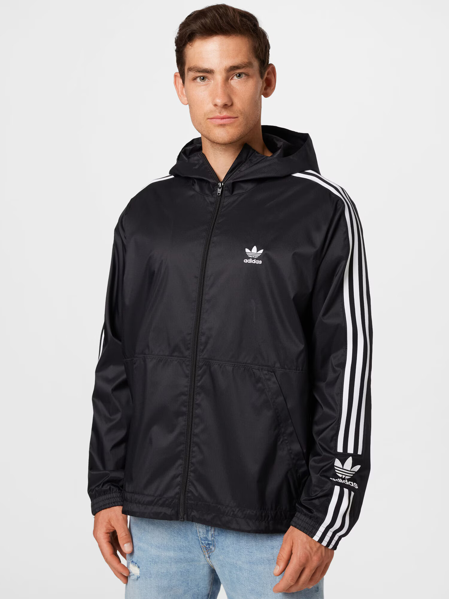 ADIDAS ORIGINALS Geacă de primăvară-toamnă negru / alb - Pled.ro