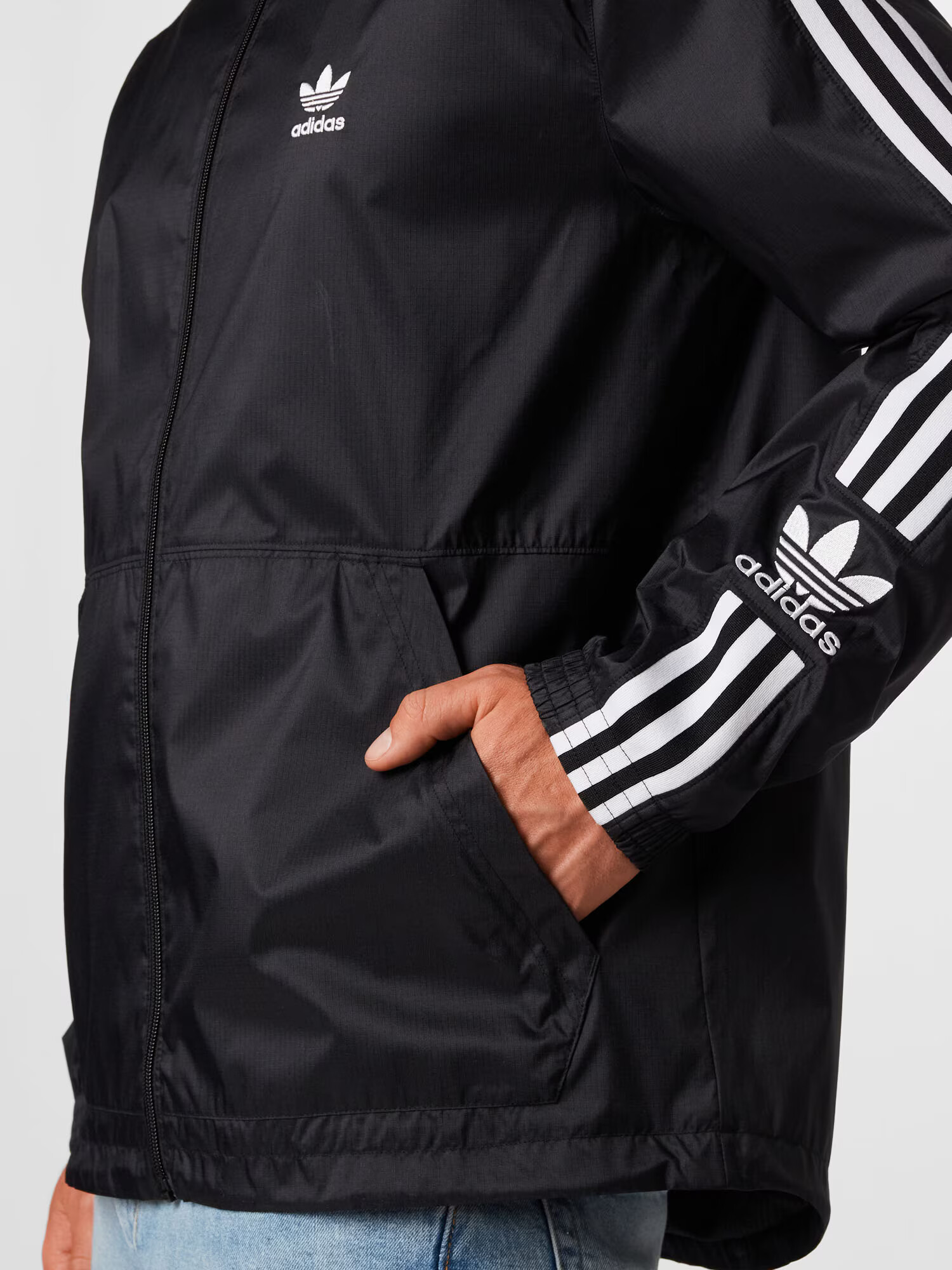 ADIDAS ORIGINALS Geacă de primăvară-toamnă negru / alb - Pled.ro