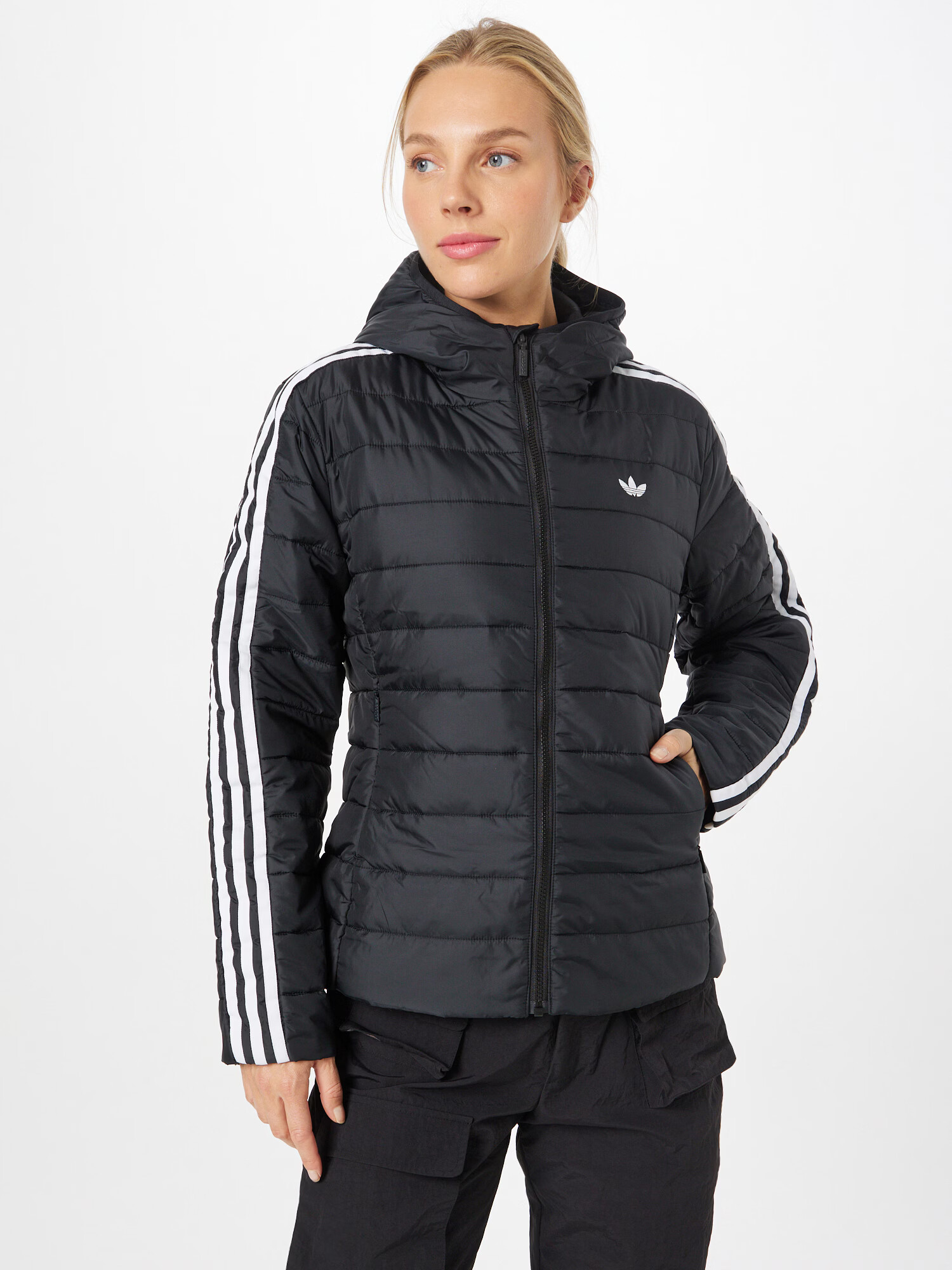 ADIDAS ORIGINALS Geacă de primăvară-toamnă 'Premium ' negru / alb - Pled.ro