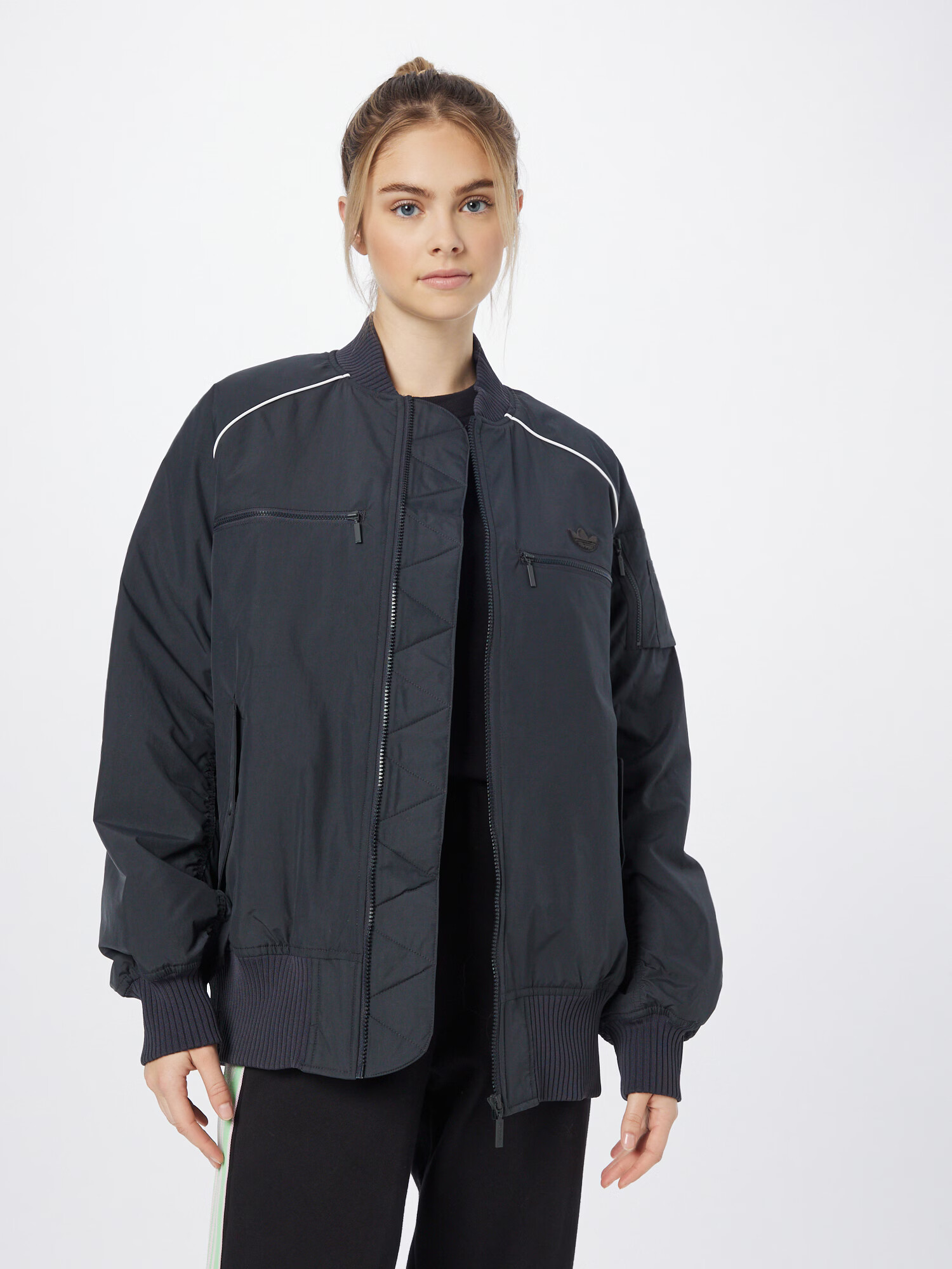 ADIDAS ORIGINALS Geacă de primăvară-toamnă 'Bomber' negru / alb - Pled.ro