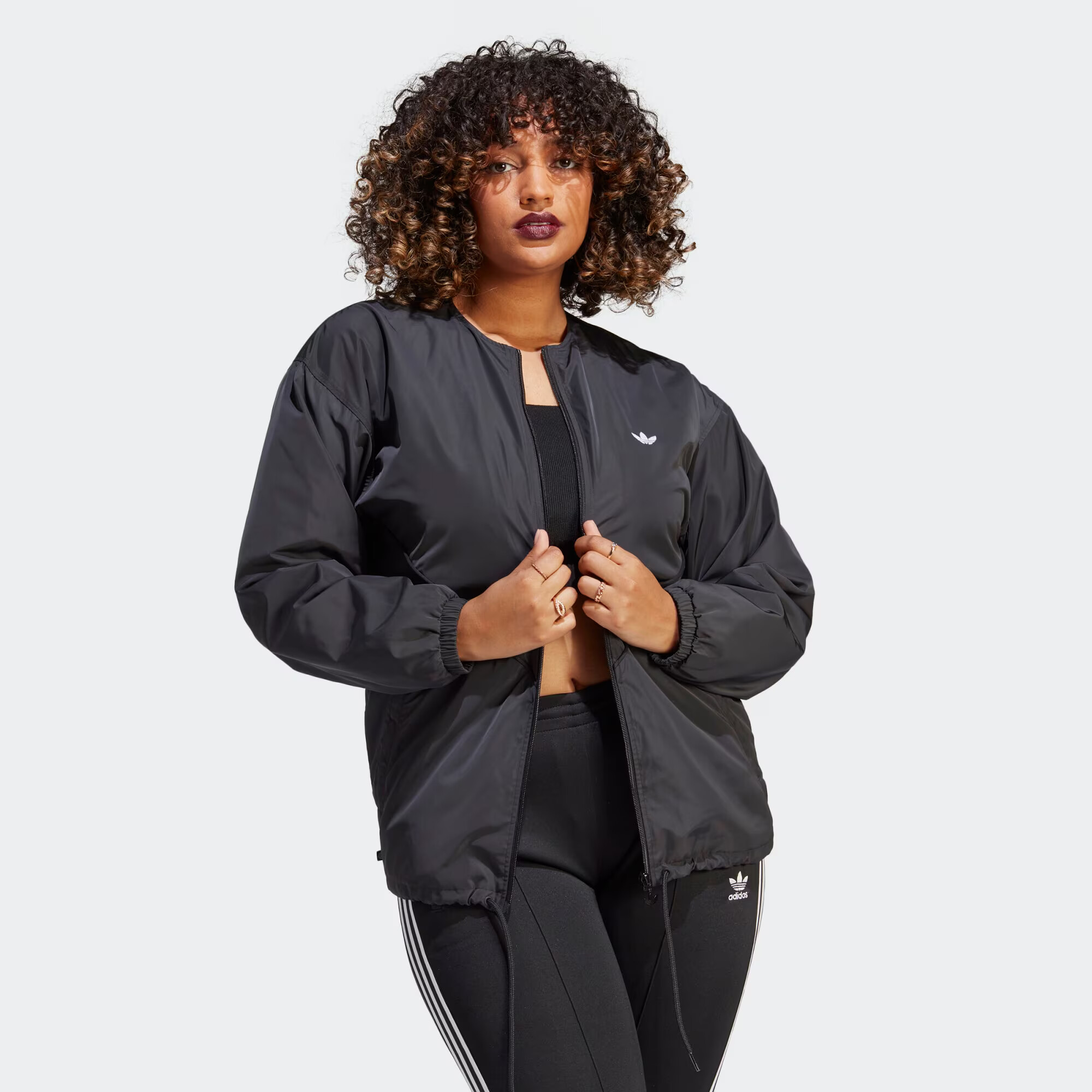 ADIDAS ORIGINALS Geacă de primăvară-toamnă 'Cover Up' negru / alb - Pled.ro