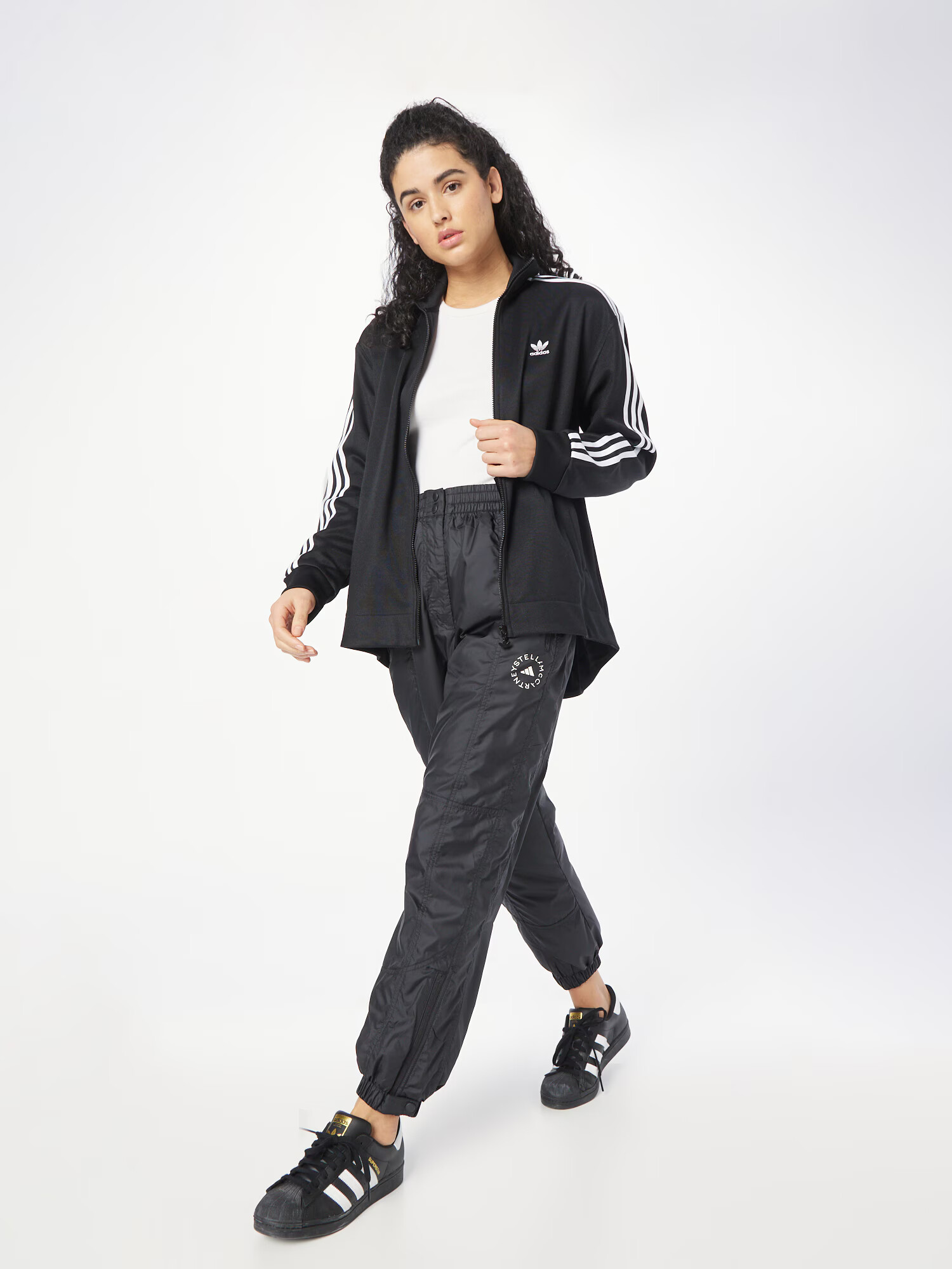 ADIDAS ORIGINALS Geacă de primăvară-toamnă 'Adicolor Classics Long' negru / alb - Pled.ro