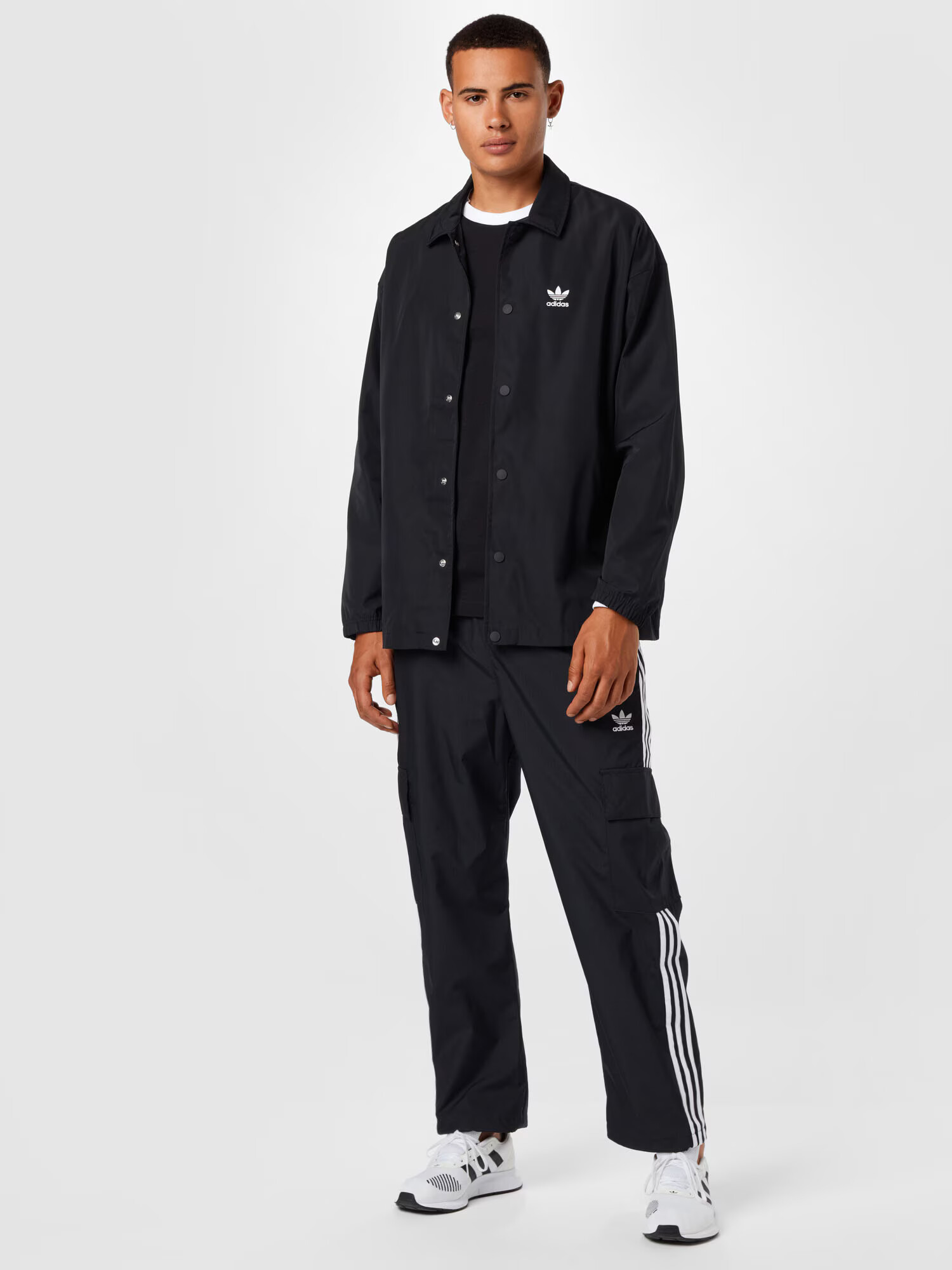 ADIDAS ORIGINALS Geacă de primăvară-toamnă 'Adicolor Classics Trefoil ' negru / alb - Pled.ro