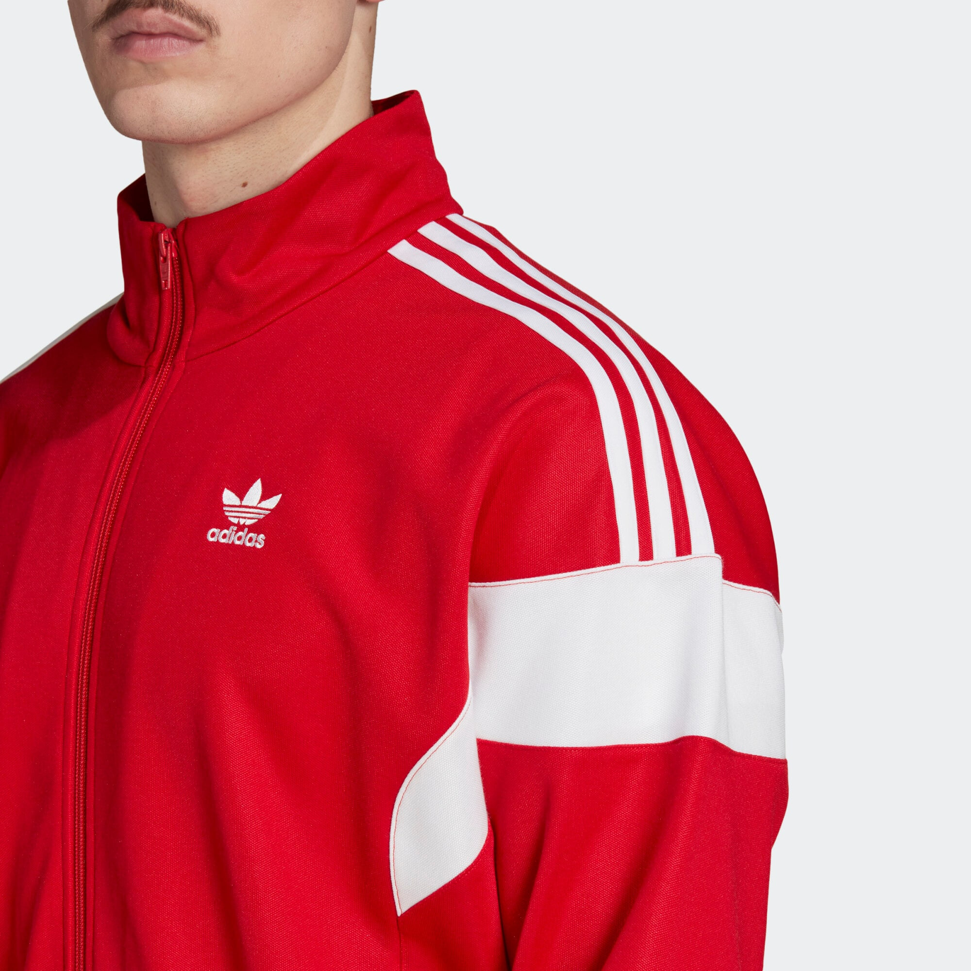 ADIDAS ORIGINALS Geacă de primăvară-toamnă 'Adicolor Classics Cut Line' roșu / alb - Pled.ro