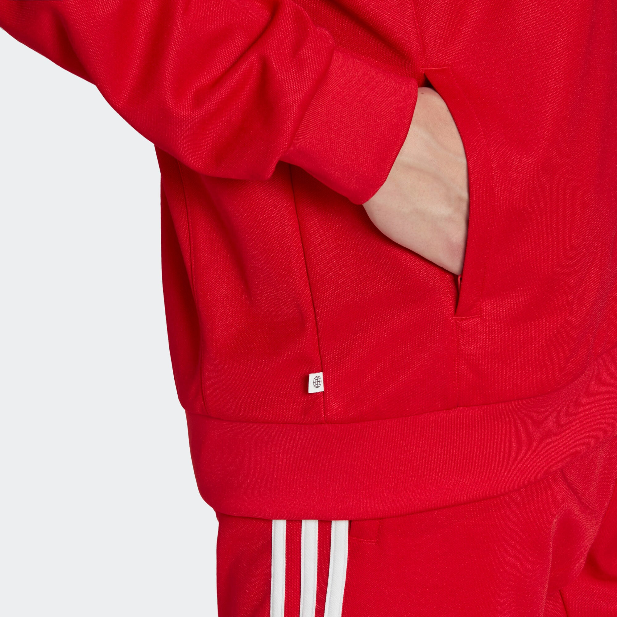 ADIDAS ORIGINALS Geacă de primăvară-toamnă 'Adicolor Classics Cut Line' roșu / alb - Pled.ro