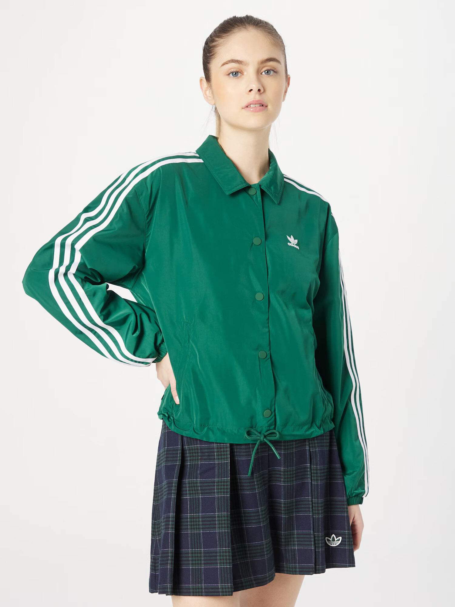 ADIDAS ORIGINALS Geacă de primăvară-toamnă 'Adicolor ' verde iarbă / alb - Pled.ro