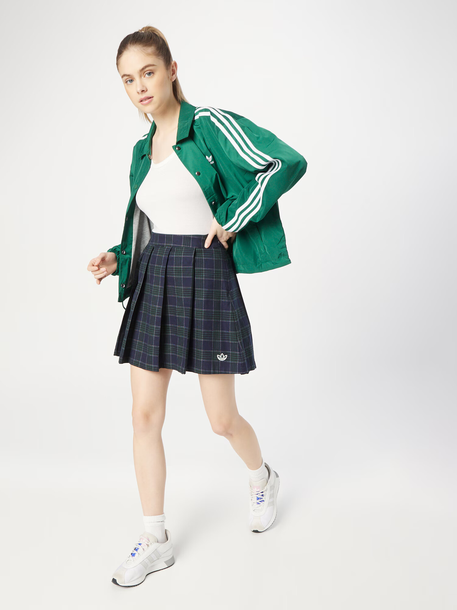 ADIDAS ORIGINALS Geacă de primăvară-toamnă 'Adicolor ' verde iarbă / alb - Pled.ro