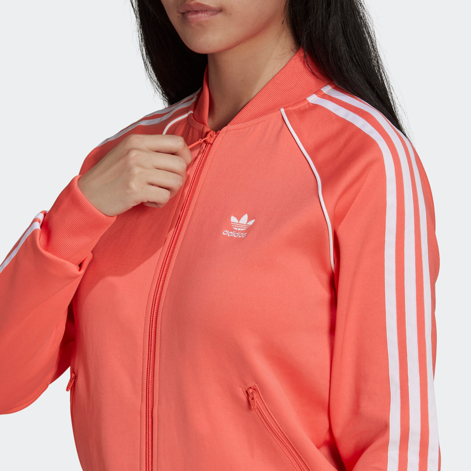 ADIDAS ORIGINALS Hanorac roșu rodie / alb - Pled.ro