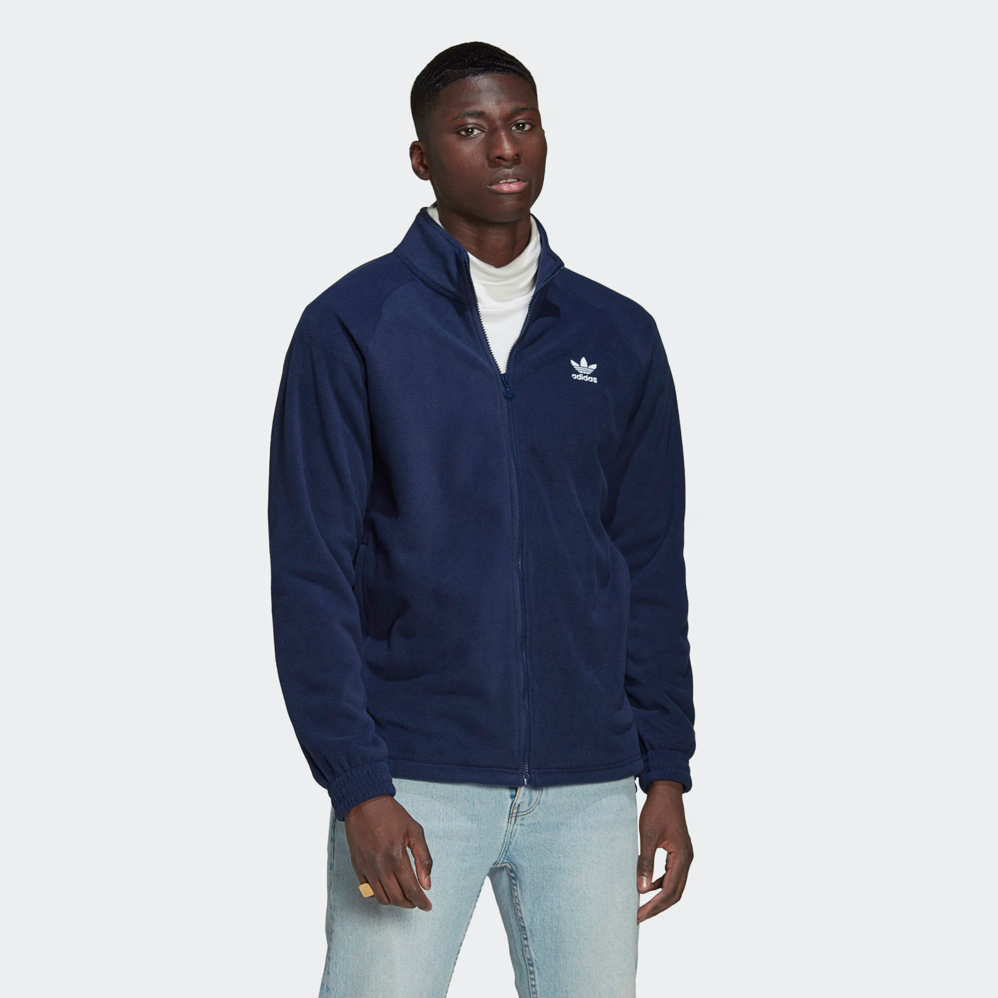 ADIDAS ORIGINALS Jachetă fleece 'Adicolor' bleumarin / alb - Pled.ro