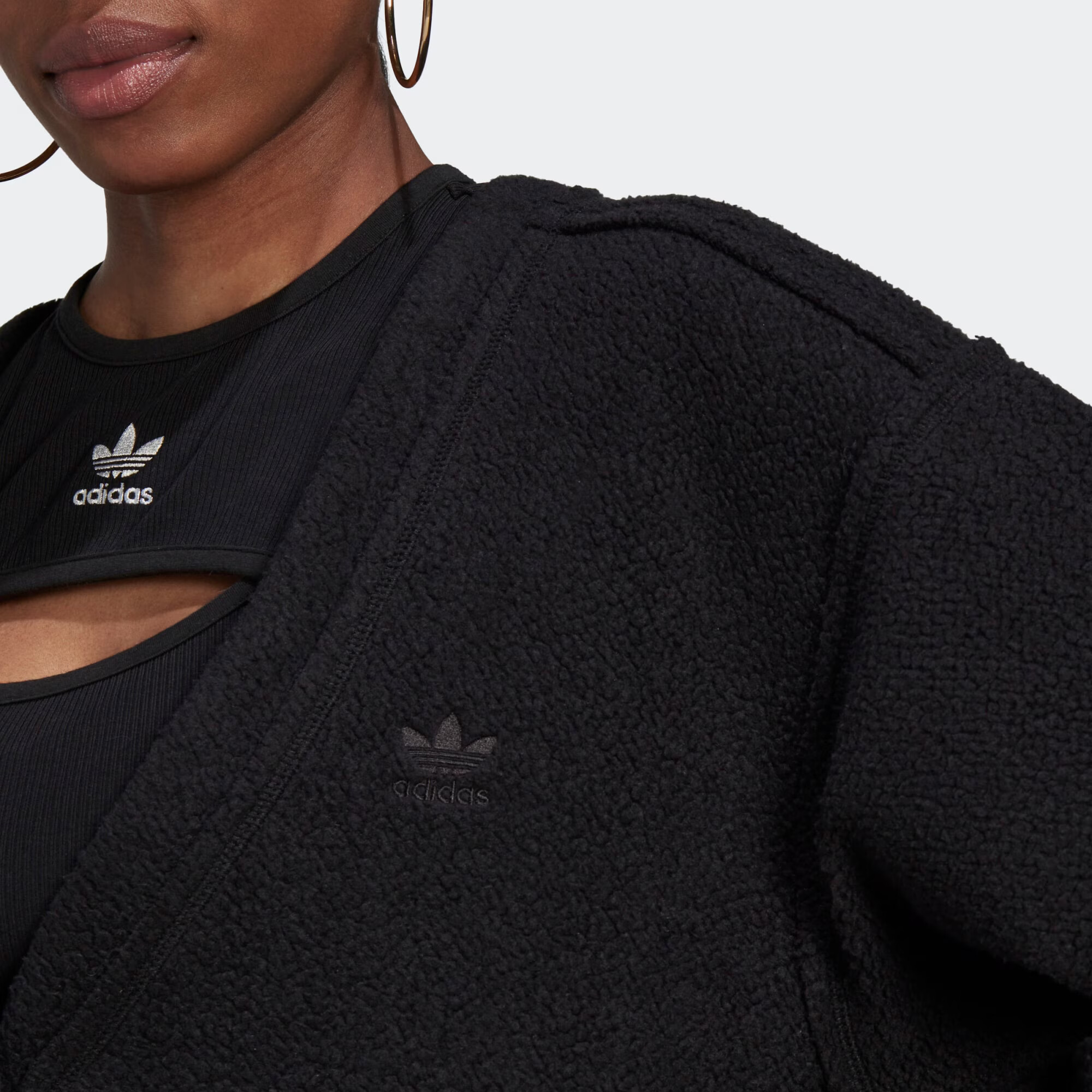 ADIDAS ORIGINALS Jachetă fleece 'Loungewear' negru - Pled.ro