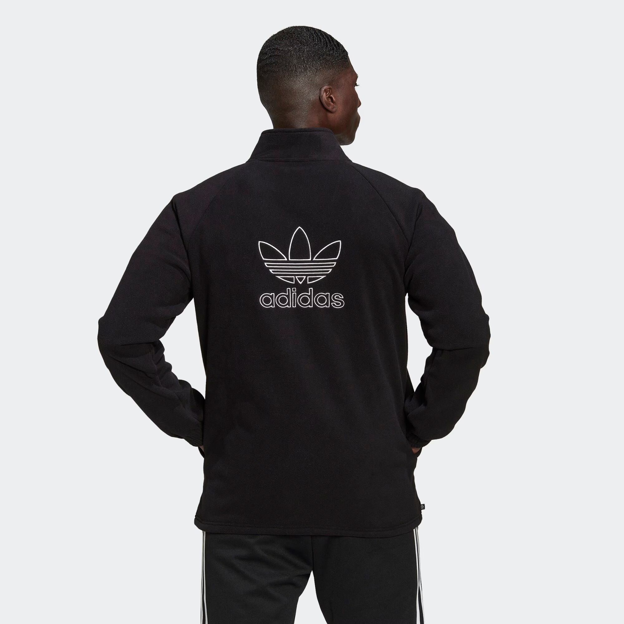 ADIDAS ORIGINALS Jachetă fleece 'Adicolor Classics Trefoil' negru / alb - Pled.ro