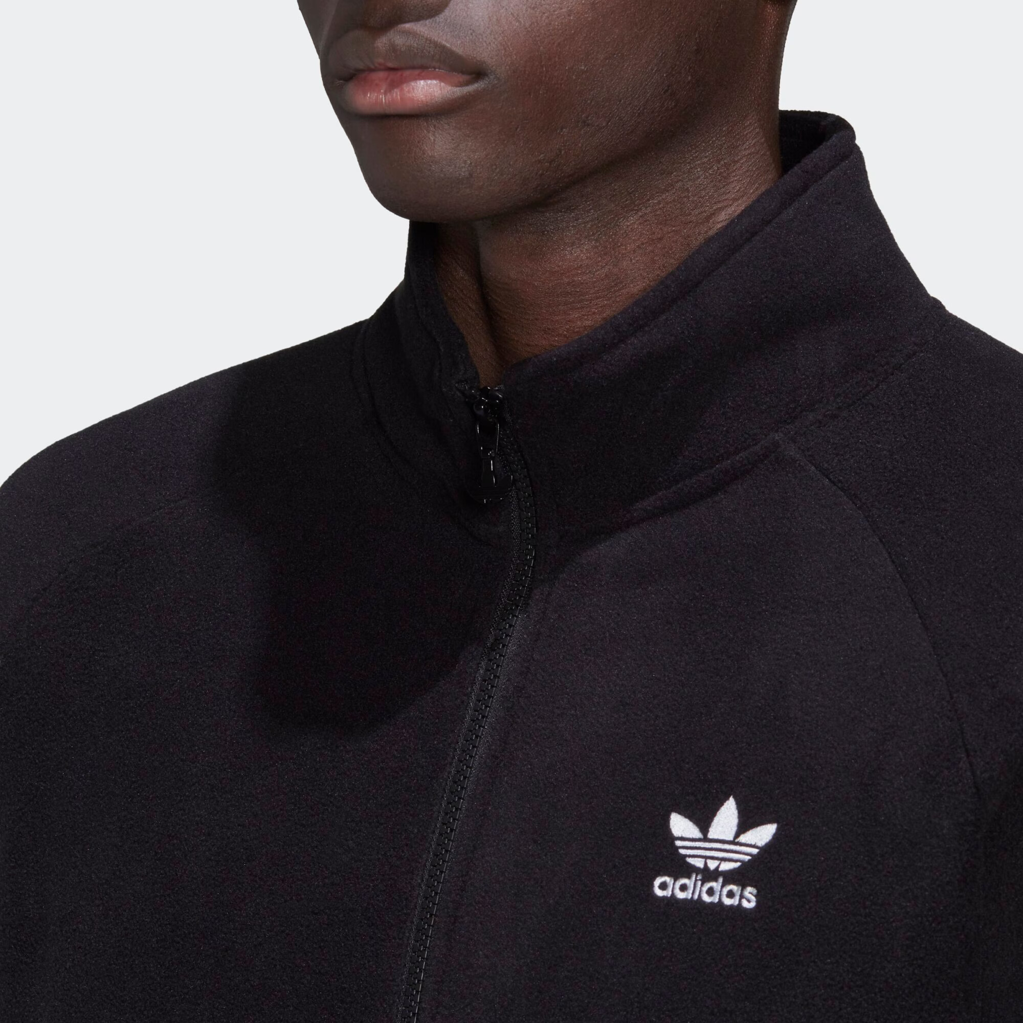 ADIDAS ORIGINALS Jachetă fleece 'Adicolor Classics Trefoil' negru / alb - Pled.ro