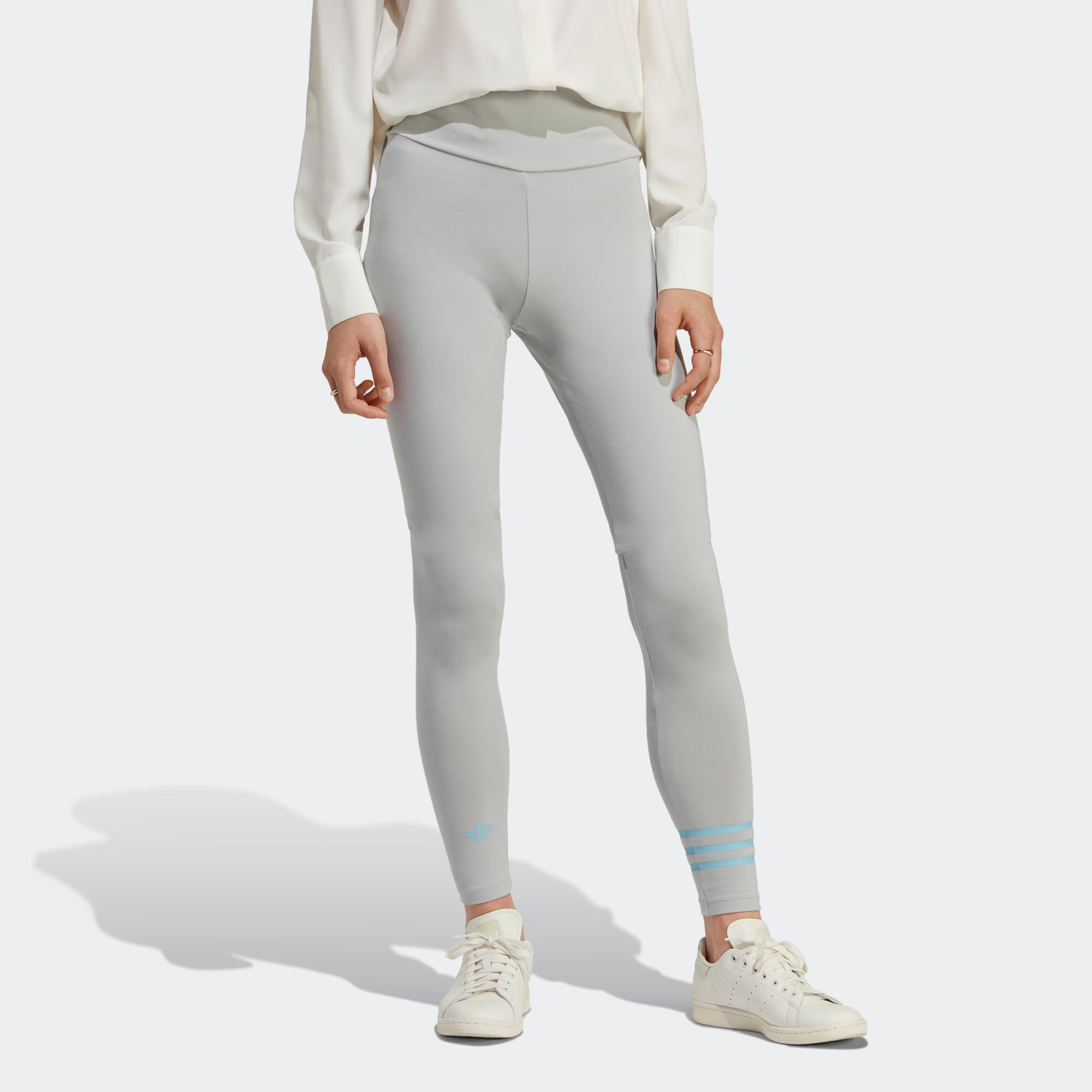 ADIDAS ORIGINALS Leggings 'Adicolor Neuclassics' turcoaz / gri deschis - Pled.ro