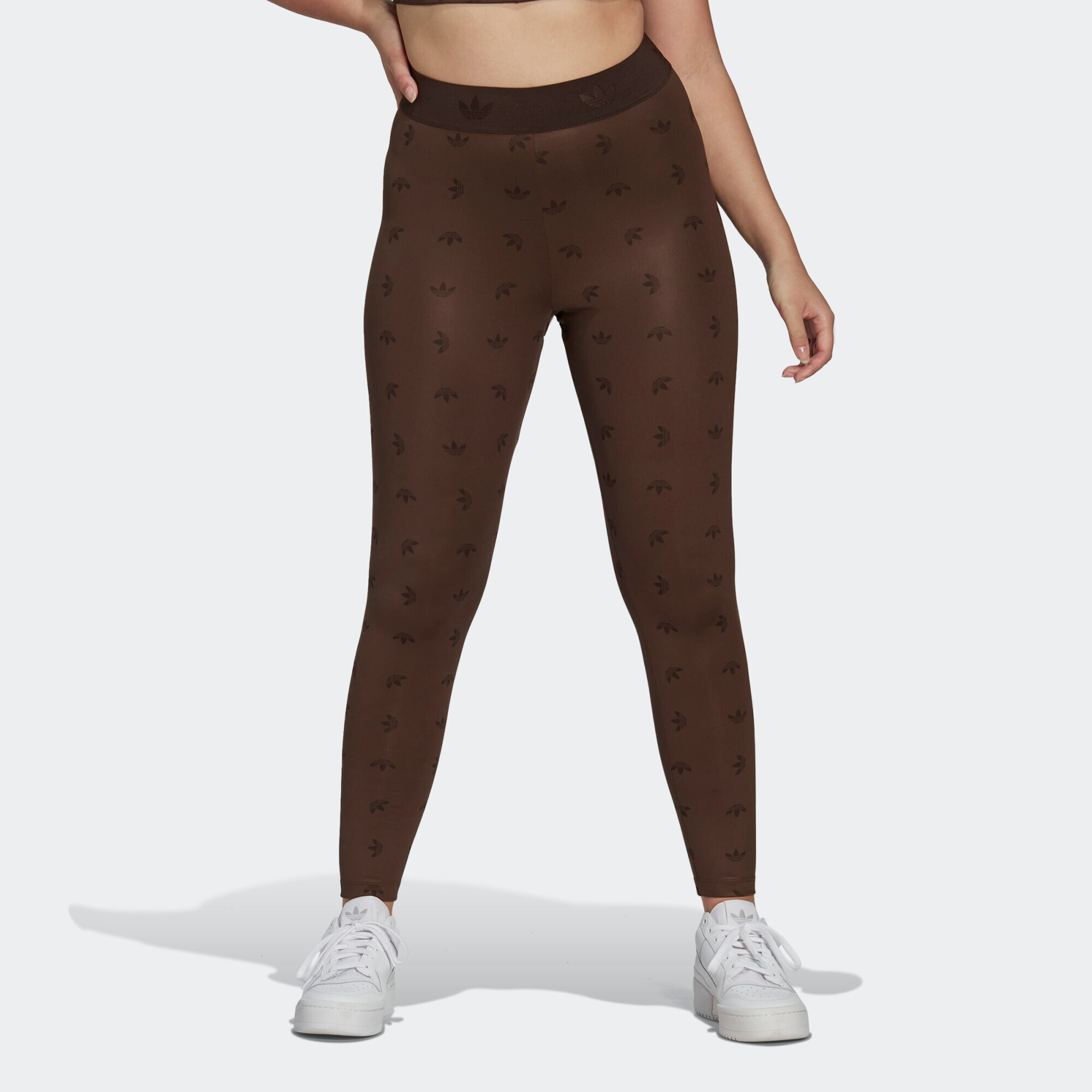 ADIDAS ORIGINALS Leggings ' High Waist Allover Print' ciocolatiu / maro închis - Pled.ro