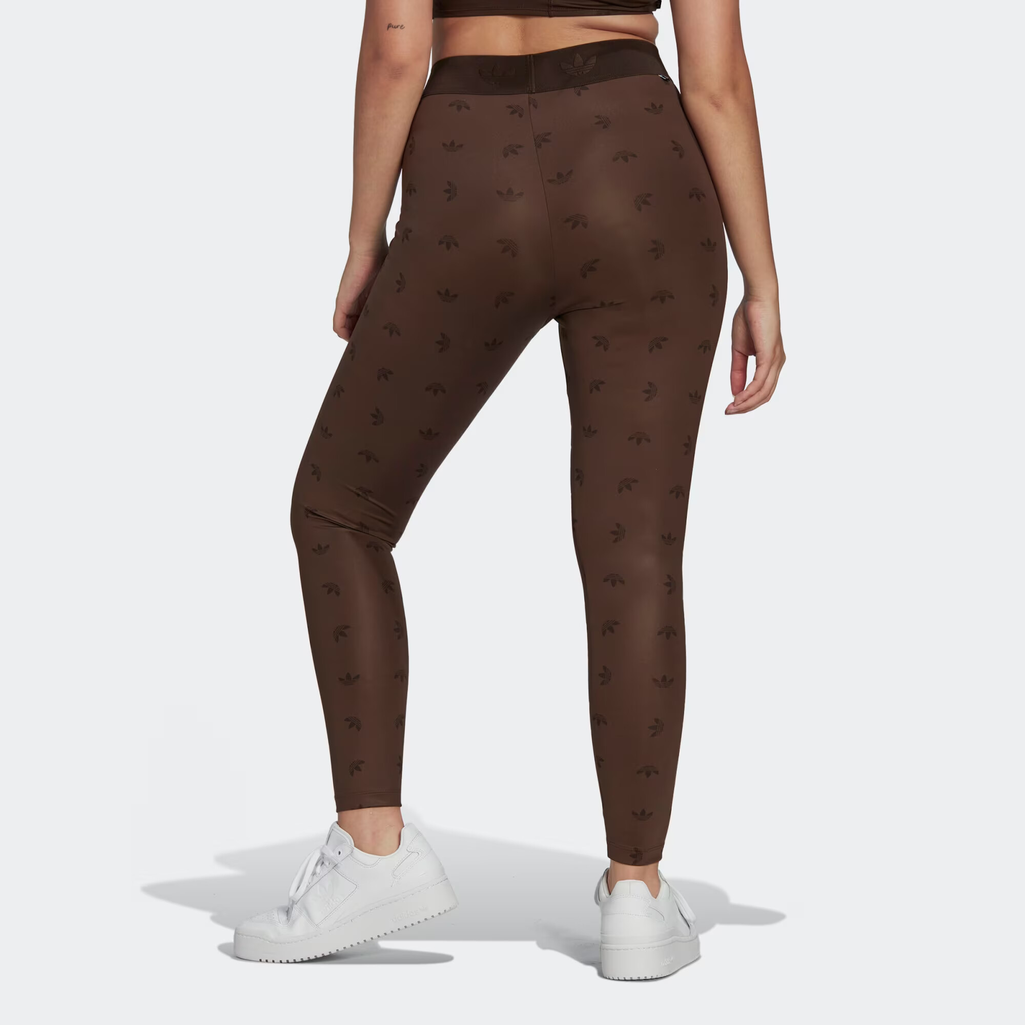 ADIDAS ORIGINALS Leggings ' High Waist Allover Print' ciocolatiu / maro închis - Pled.ro