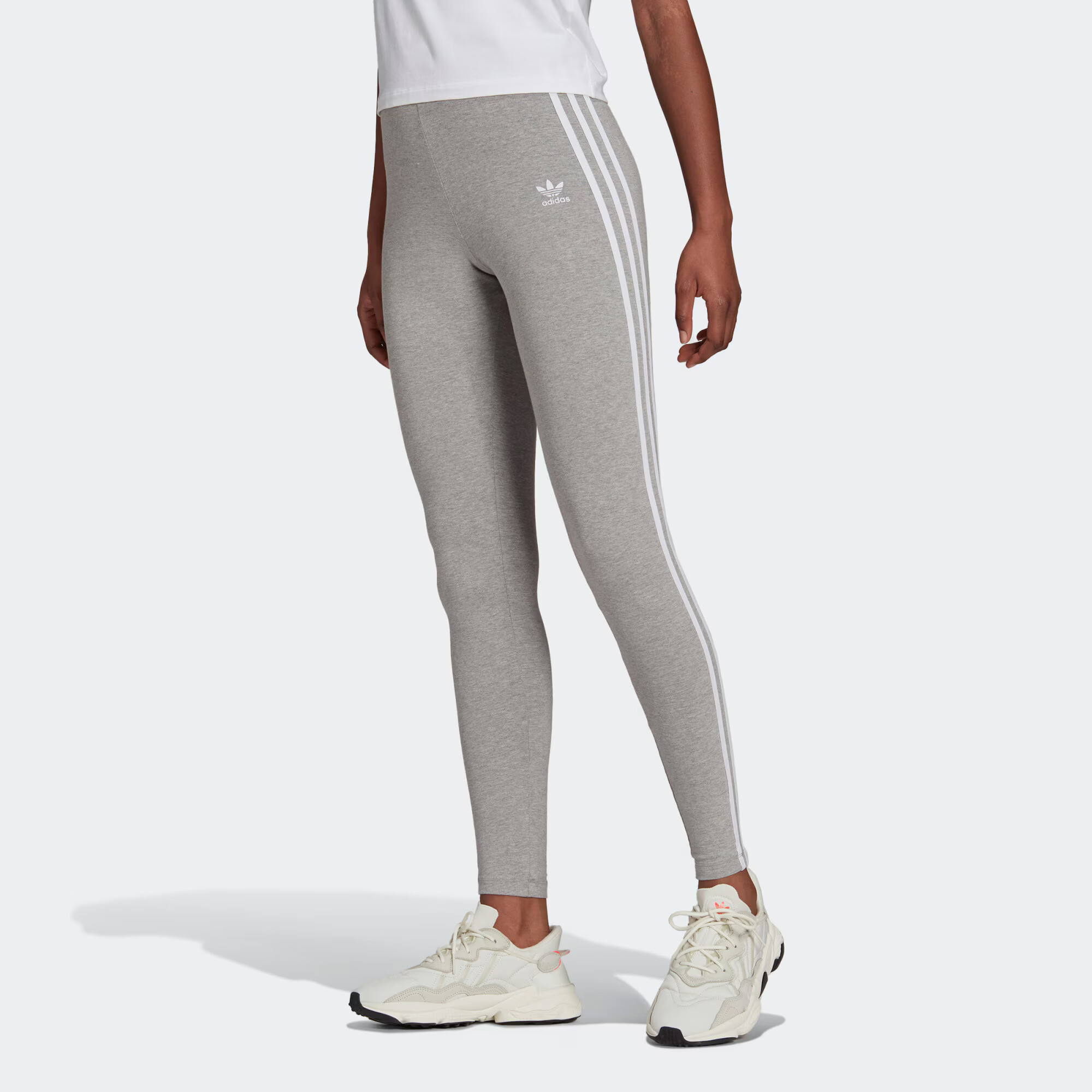 ADIDAS ORIGINALS Leggings gri amestecat / alb - Pled.ro