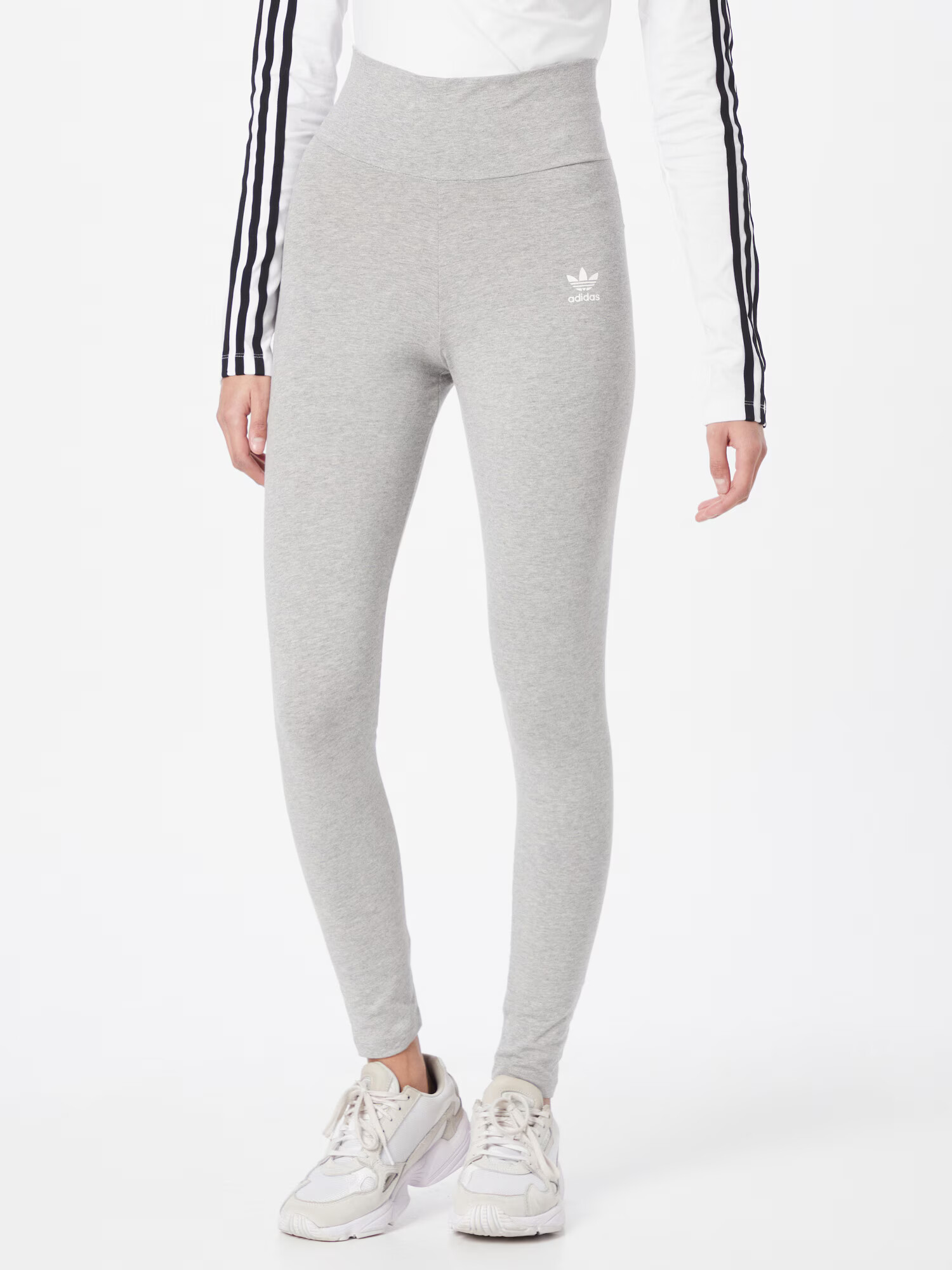 ADIDAS ORIGINALS Leggings 'Adicolor Essentials' gri deschis / alb - Pled.ro