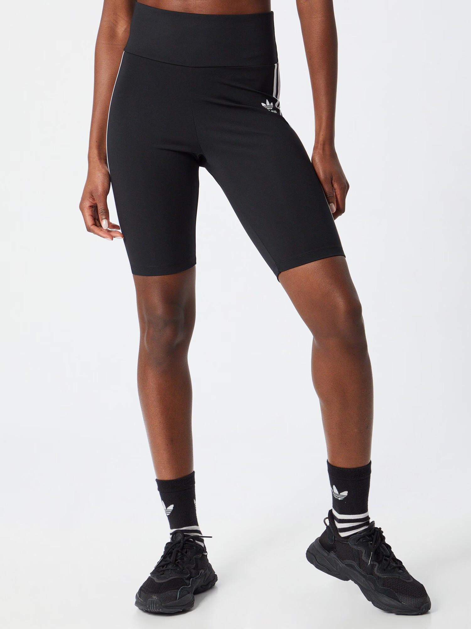 ADIDAS ORIGINALS Leggings 'Adicolor Classics Primeblue High-Waisted' negru / alb - Pled.ro