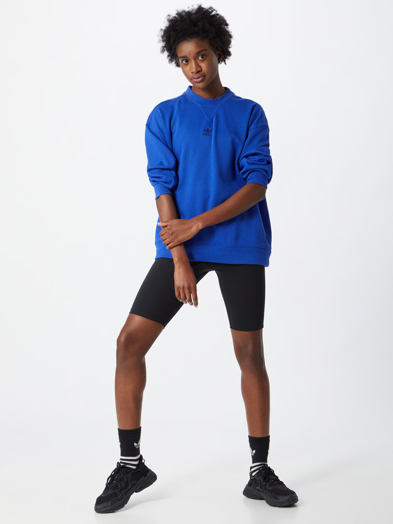 ADIDAS ORIGINALS Leggings 'Adicolor Classics Primeblue High-Waisted' negru / alb - Pled.ro