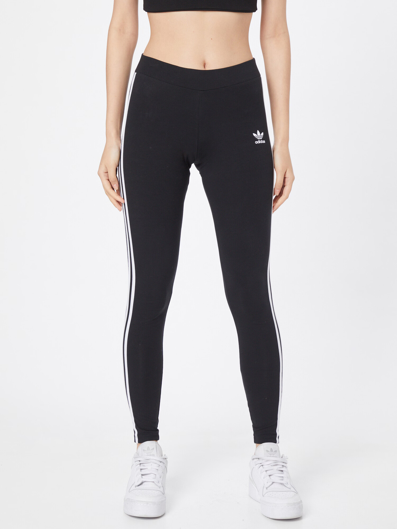 ADIDAS ORIGINALS Leggings 'Adicolor Classics 3-Stripes' negru / alb - Pled.ro