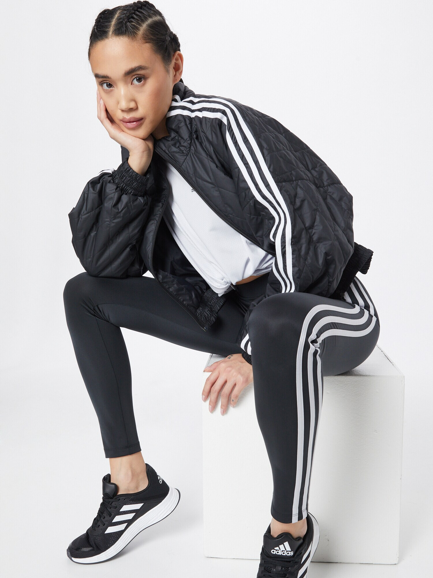 ADIDAS ORIGINALS Leggings negru / alb - Pled.ro