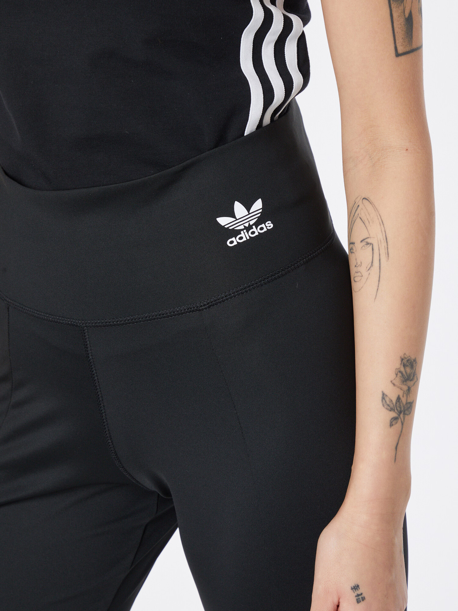 ADIDAS ORIGINALS Leggings 'Adicolor Classics Sst Open Hem' negru / alb - Pled.ro