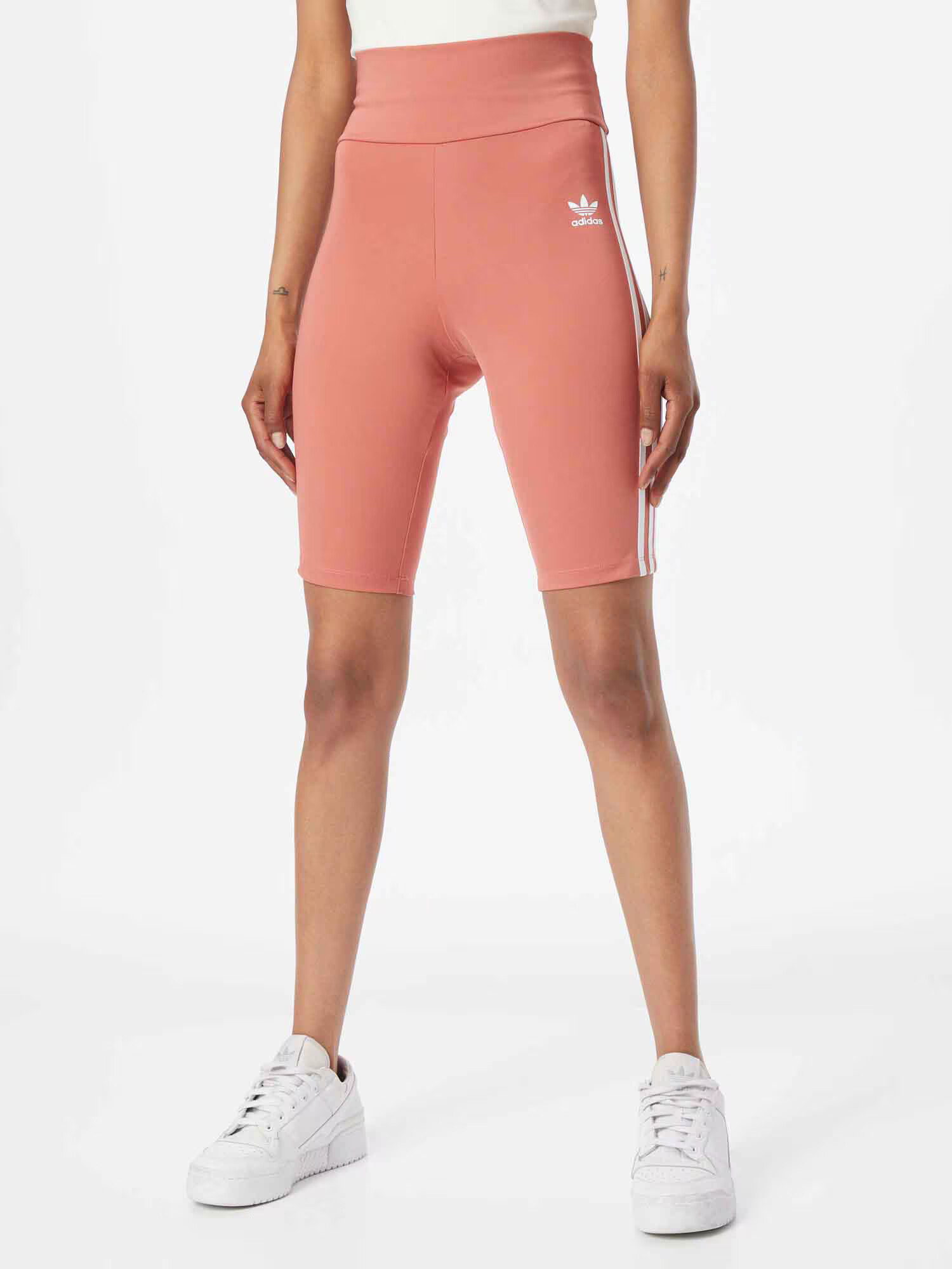 ADIDAS ORIGINALS Leggings 'Adicolor Classics Primeblue High-Waisted' portocaliu somon / alb - Pled.ro