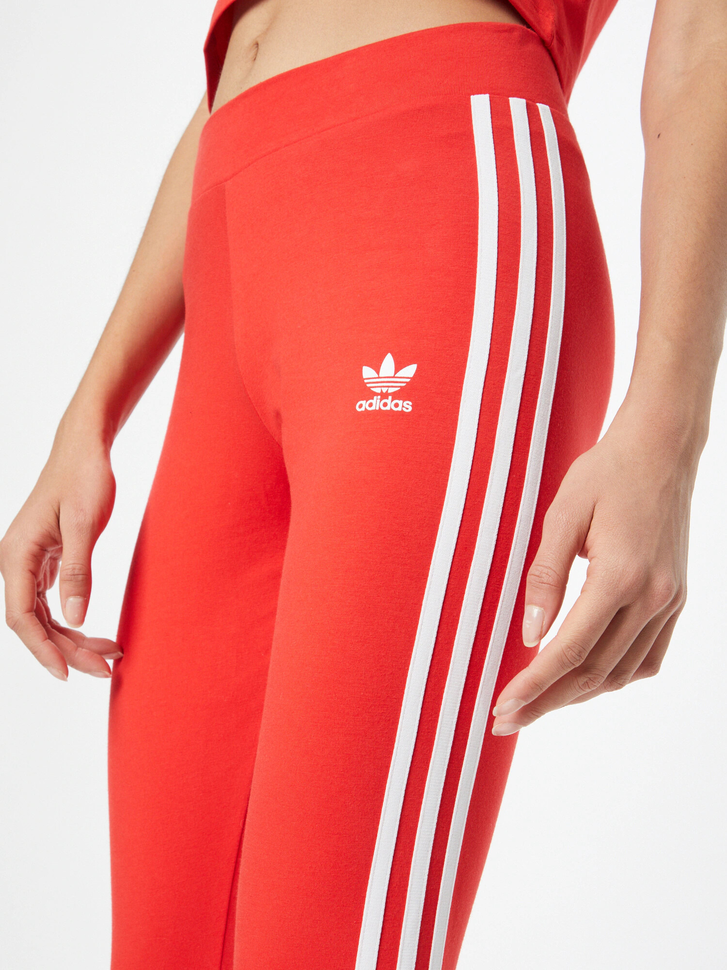 ADIDAS ORIGINALS Leggings 'Adicolor Classics 3-Stripes' roșu / alb - Pled.ro