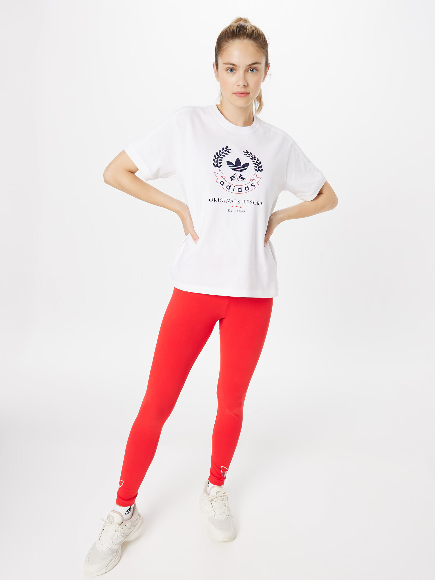 ADIDAS ORIGINALS Leggings roșu / alb - Pled.ro