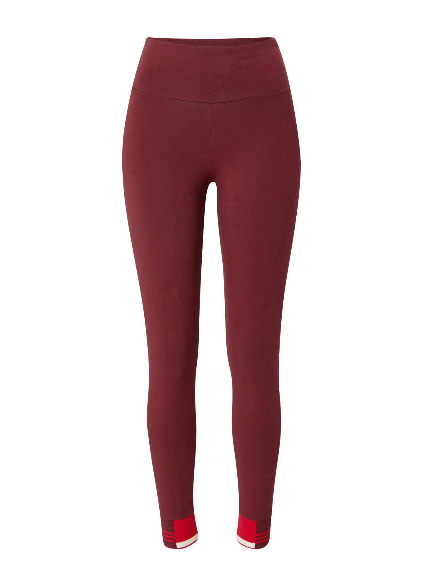 ADIDAS ORIGINALS Leggings 'Ribbed Cuff' roșu / roșu burgundy / alb - Pled.ro