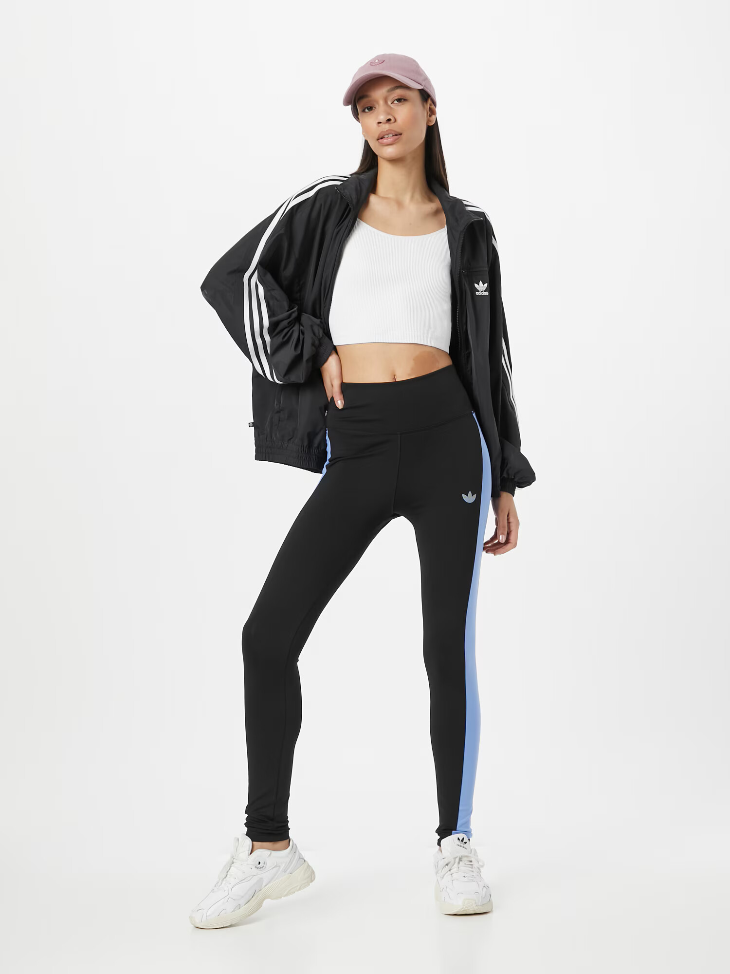 ADIDAS ORIGINALS Leggings 'Side Panel' șamoa / mov deschis / negru - Pled.ro