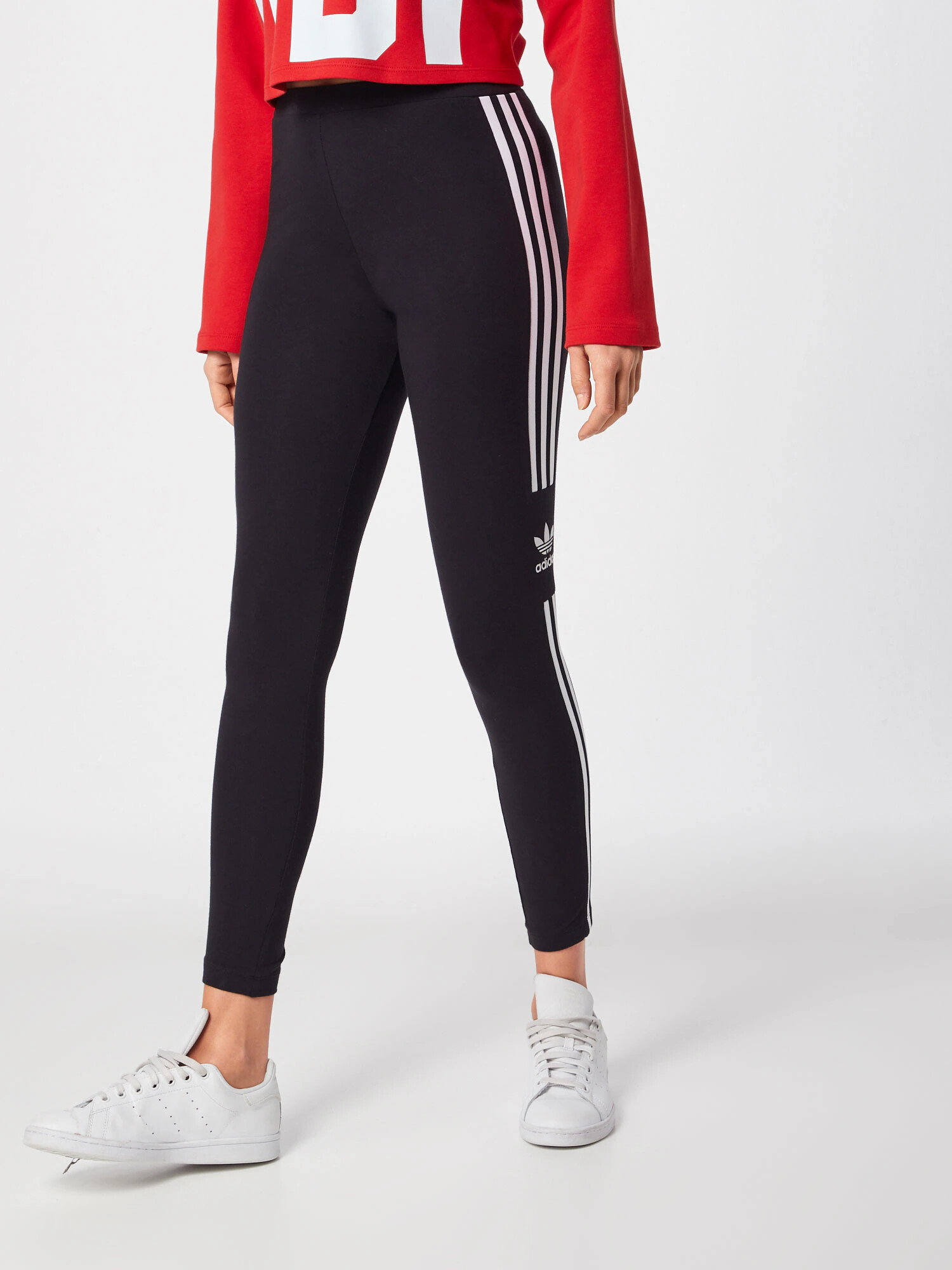 ADIDAS ORIGINALS Leggings 'Trefoil' negru / alb - Pled.ro