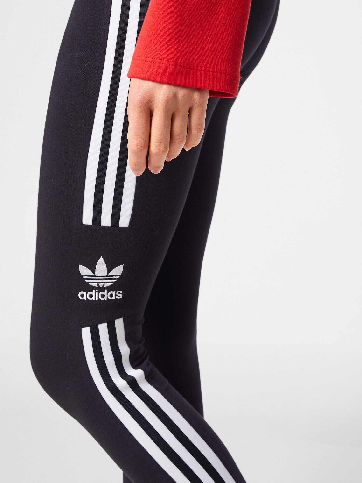 ADIDAS ORIGINALS Leggings 'Trefoil' negru / alb - Pled.ro