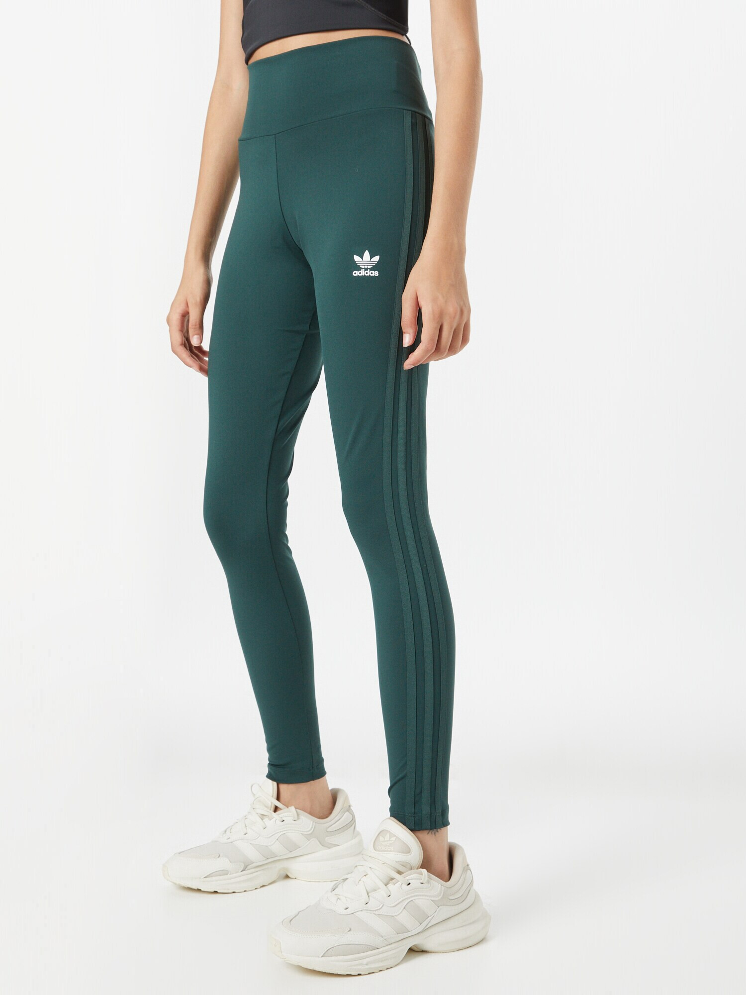 ADIDAS ORIGINALS Leggings verde închis / alb - Pled.ro