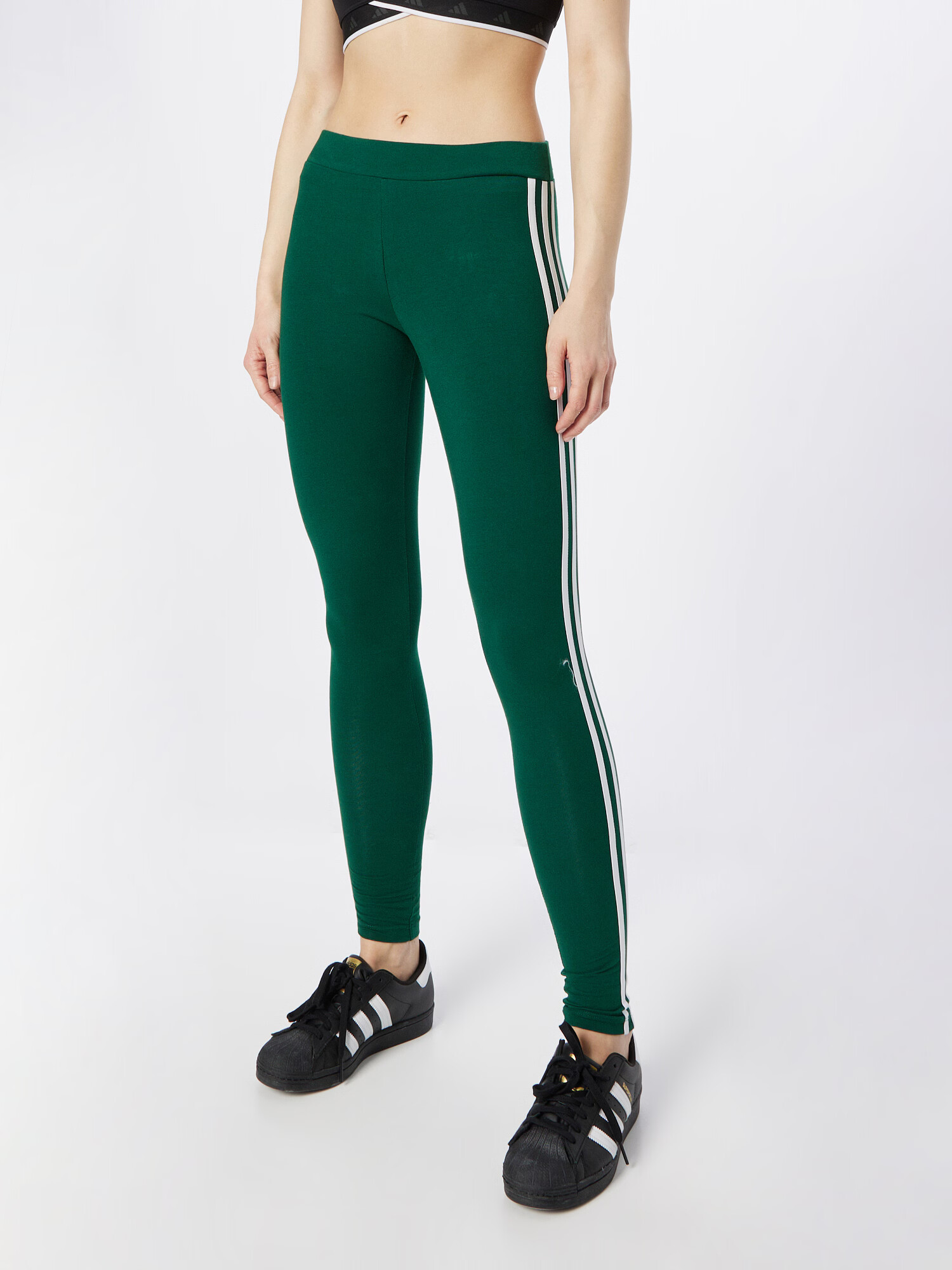 ADIDAS ORIGINALS Leggings 'Adicolor Classics' verde închis / alb - Pled.ro