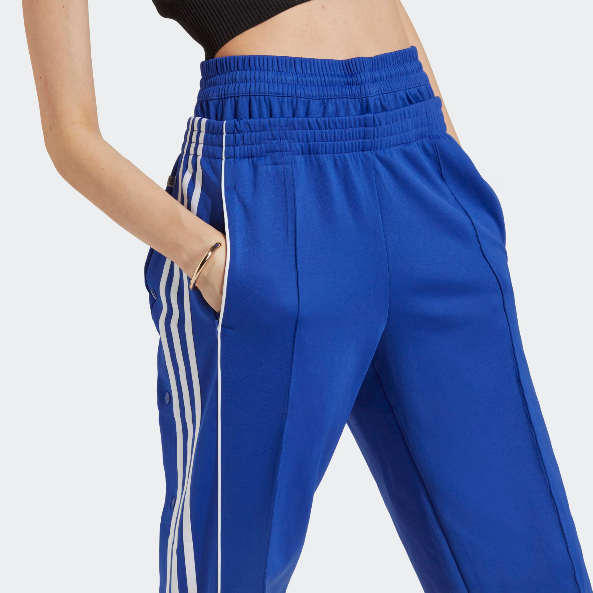 ADIDAS ORIGINALS Pantaloni 'Trefoil Monogram Satin' alb - Pled.ro